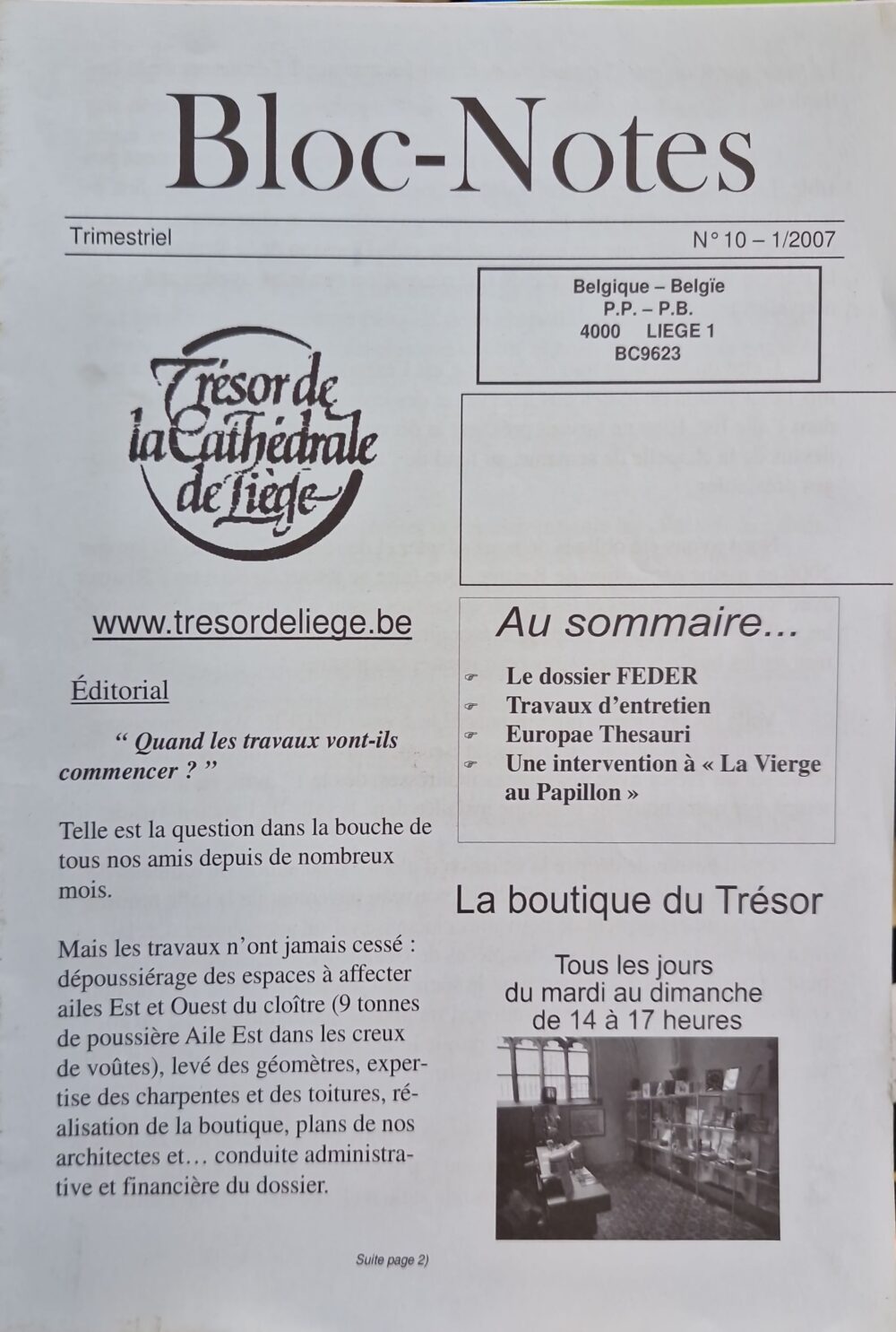 "Bloc-Notes n°10", 2007