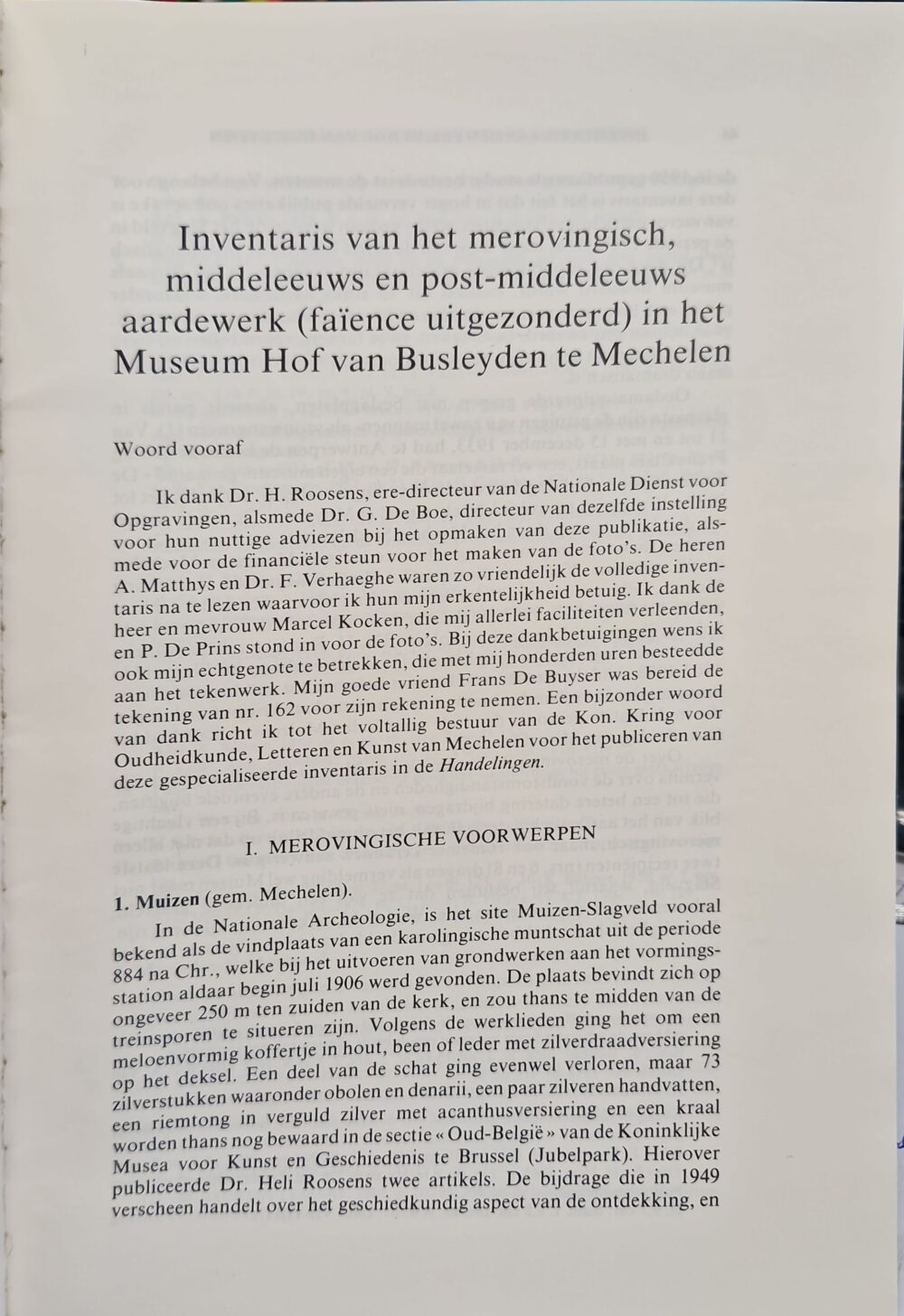 "Inventaris van het merovingisch, middeleeuws en post-middeleeuws aardewerk (faïence uitgezonderd) in het Museum Hof van Busleyden te Mechelen"