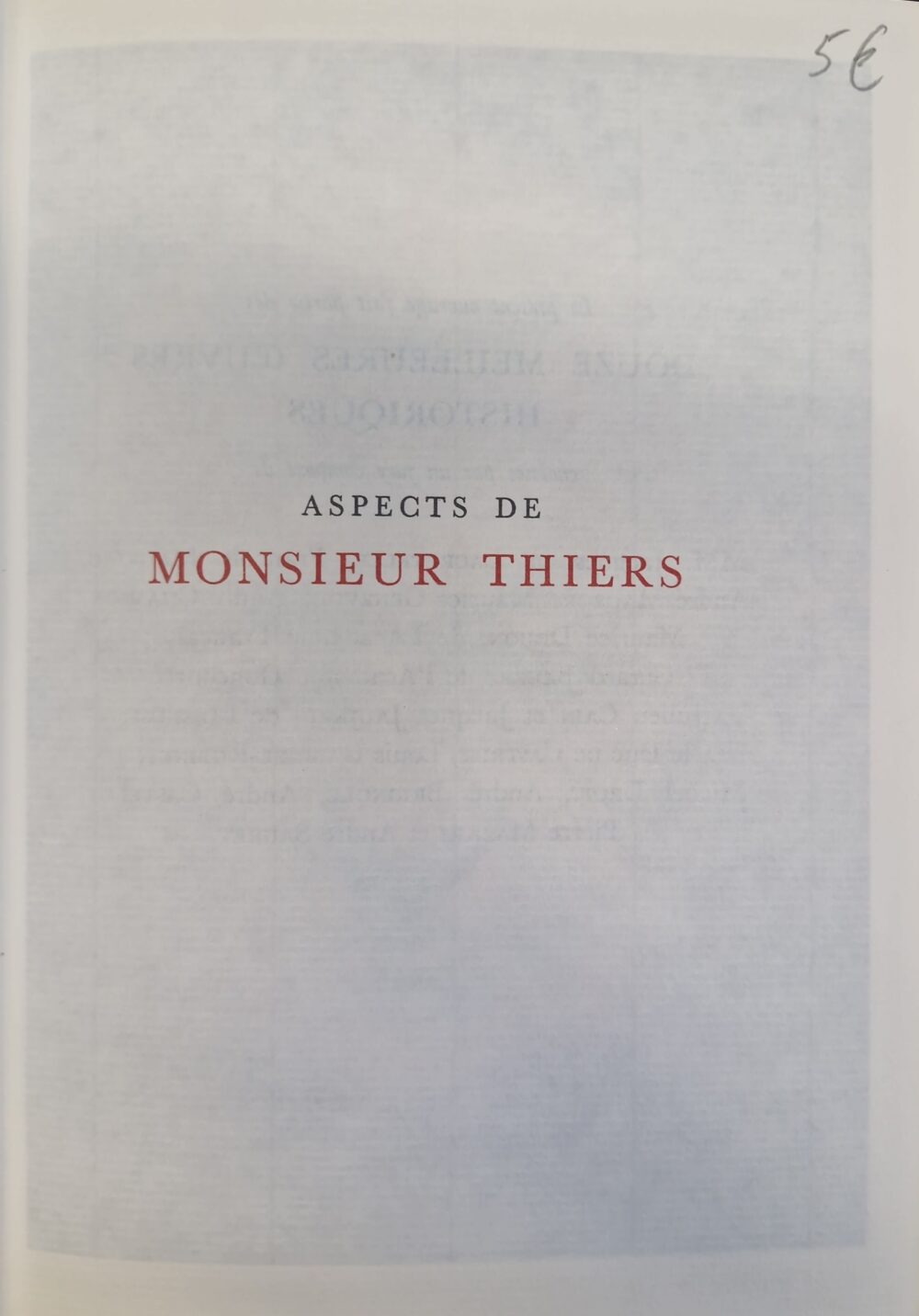 "Monsieur Thiers", 1966