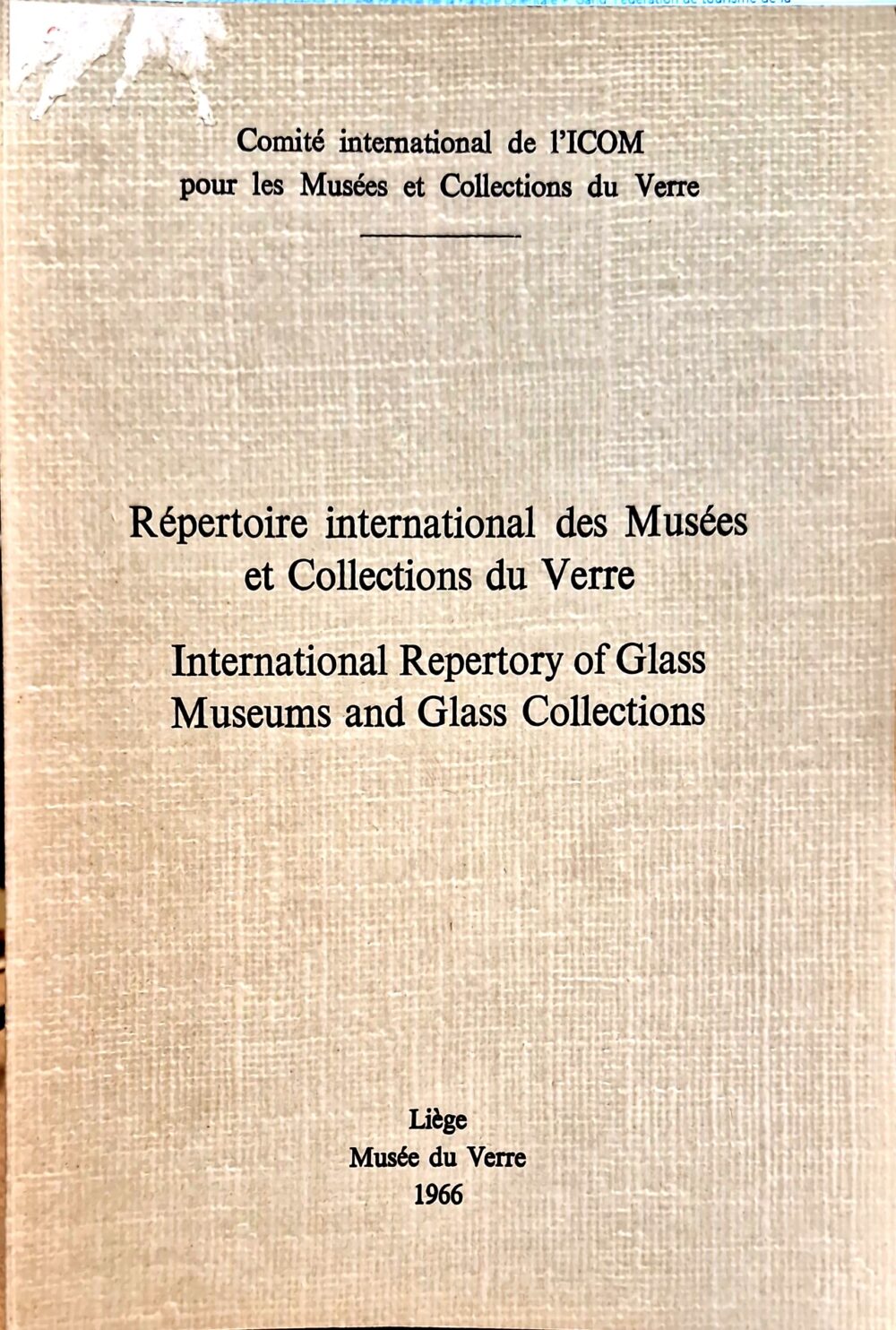 "Répertoire international des Musées et Collections du Verre", 1966