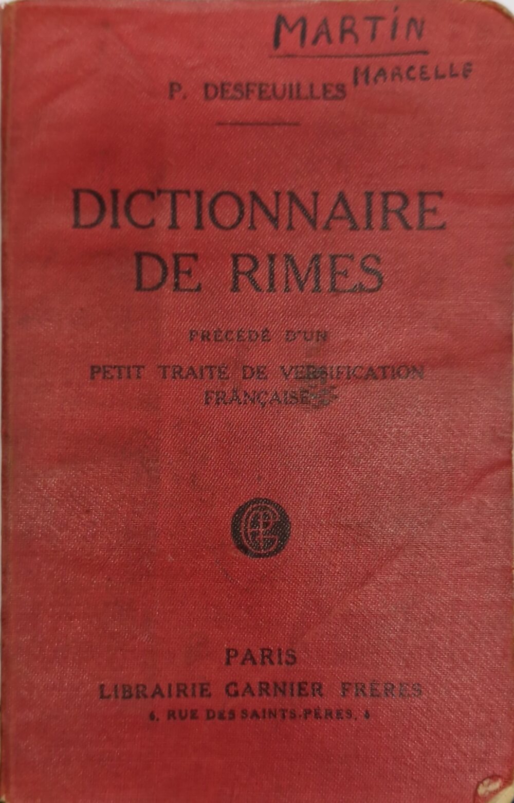 "Dictionnaire de rimes et traité de versification française", 2003