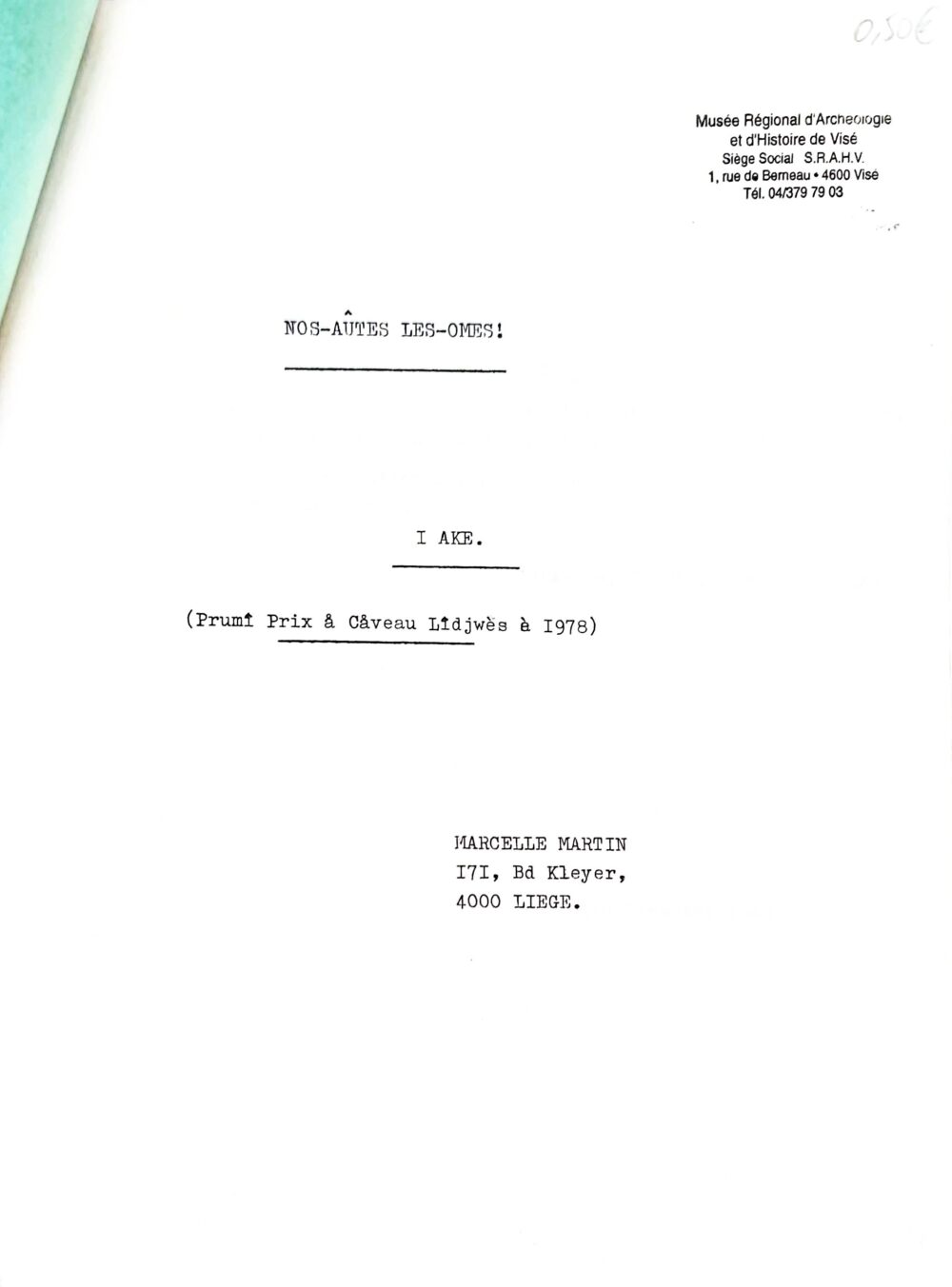 "Nos-Aûtes les-Omes!, 1978