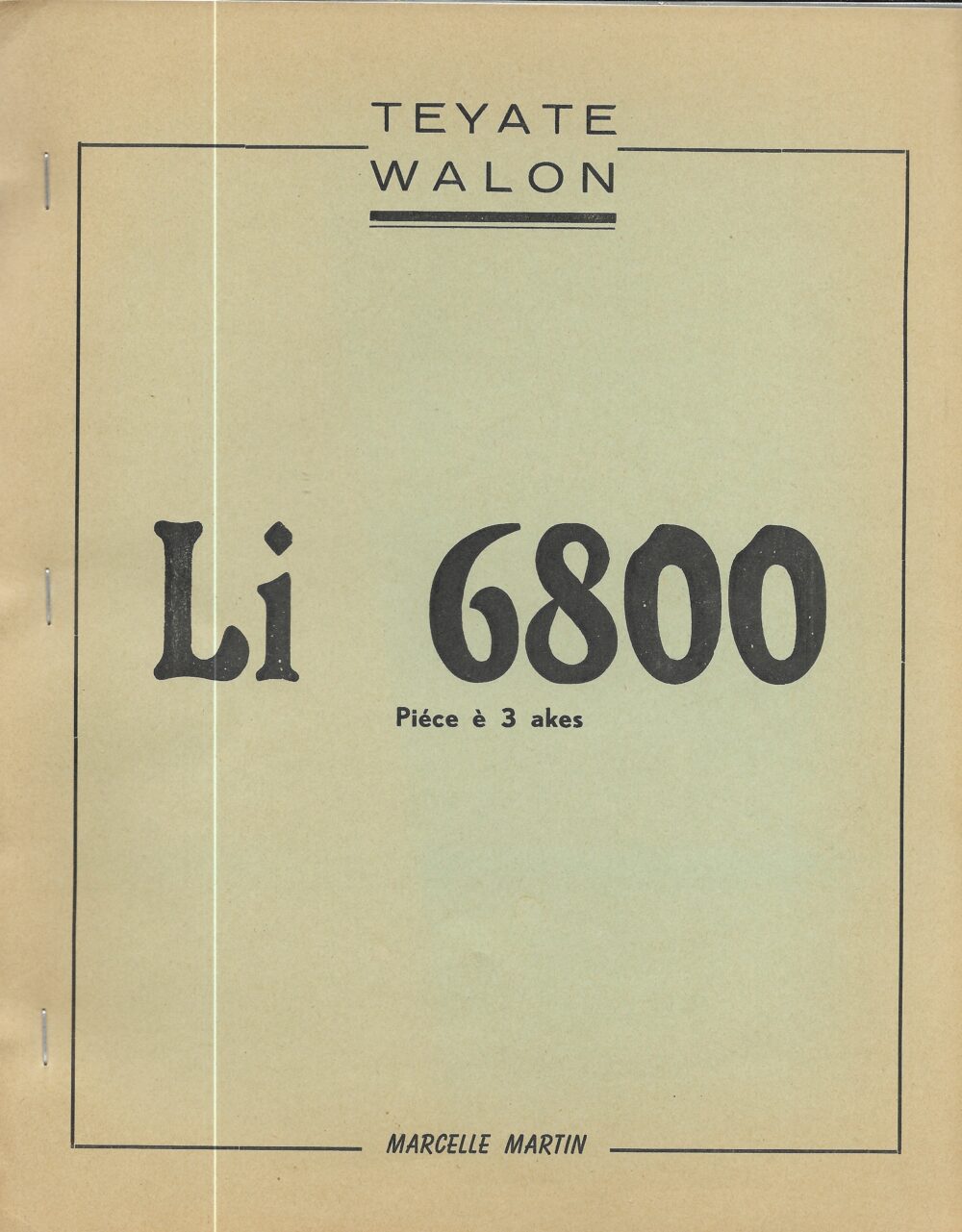 "Teyate Walon, Li 6800", 1961