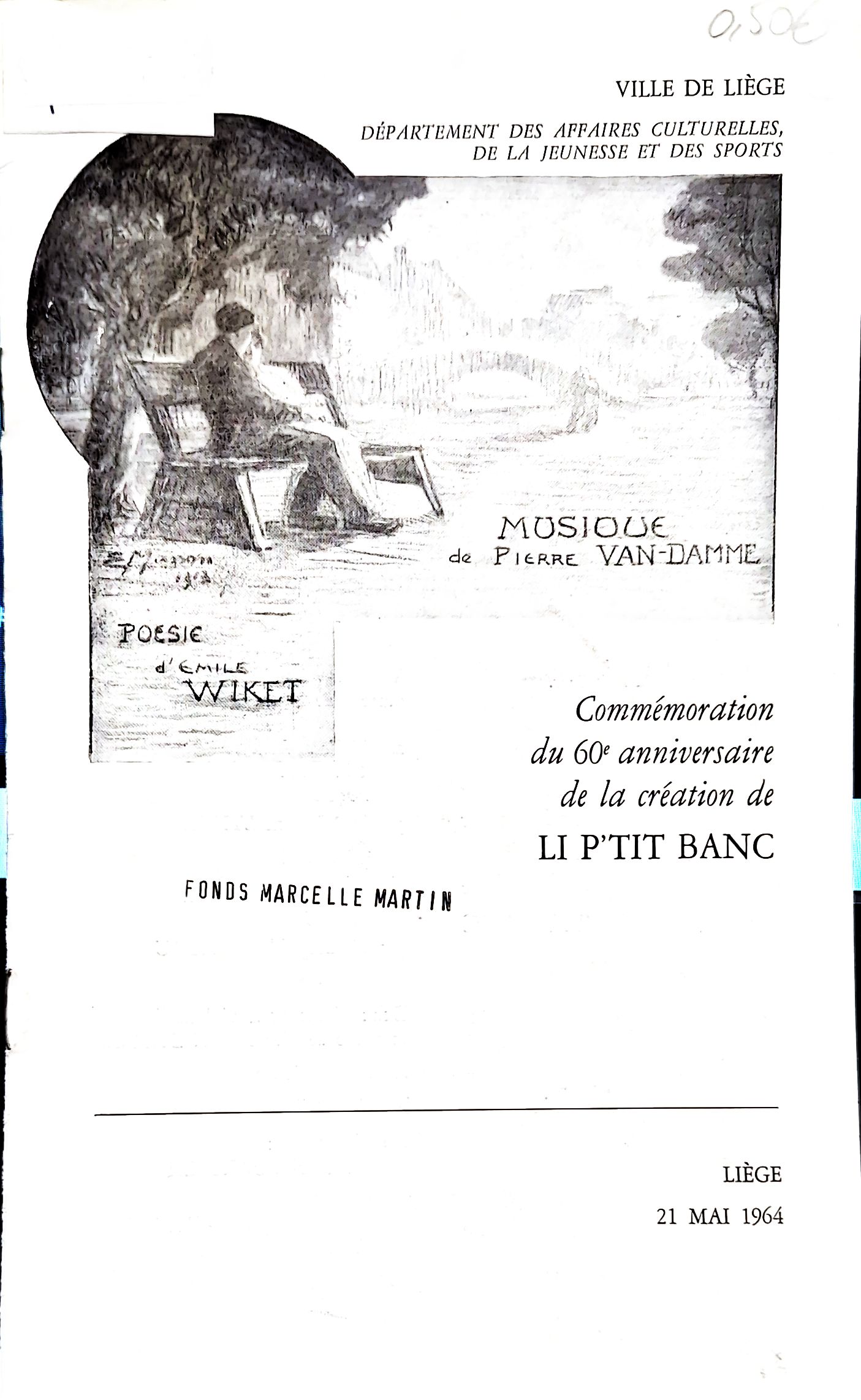 "Commémoration du 60e anniversaire de la création de Li P'tit Banc", 1964