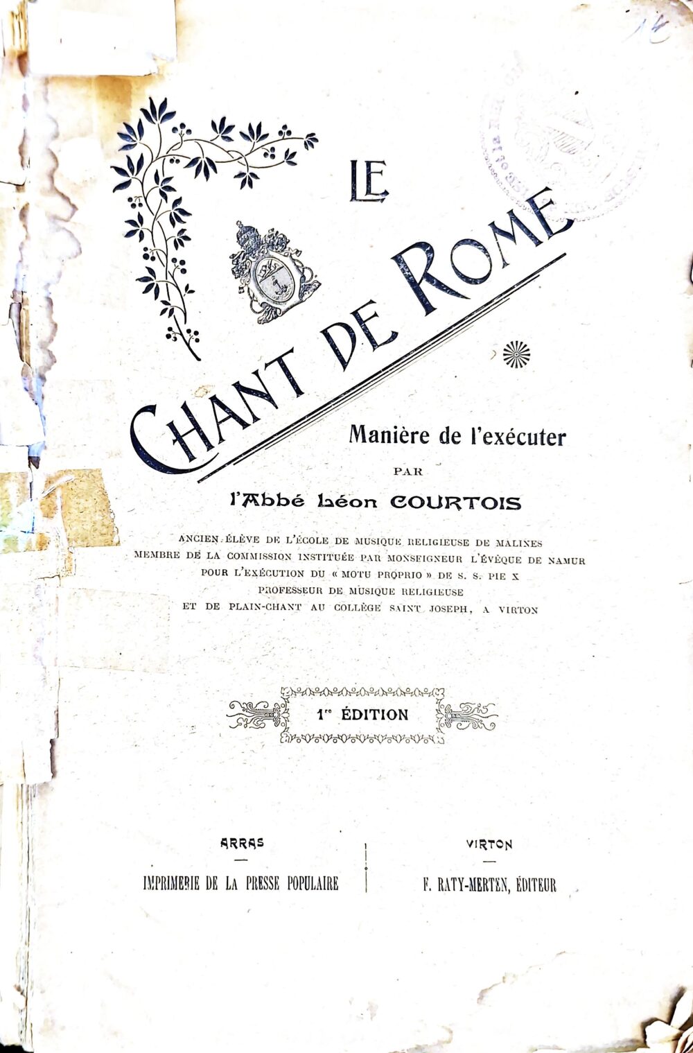 "Le chant de Rome. Manière de l'exécuter"