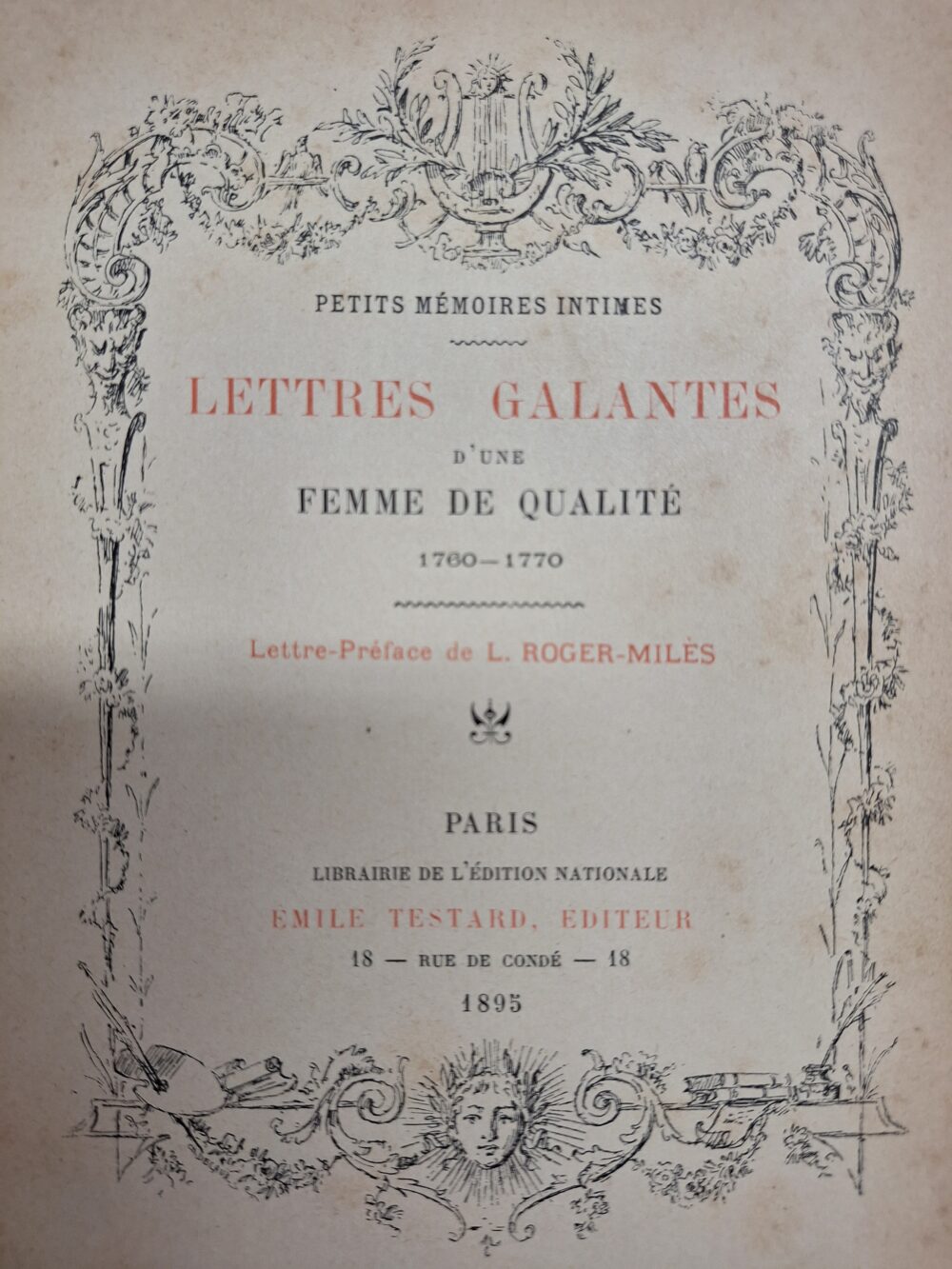 Lettres galantes d'une femme de qualité 1760-1770