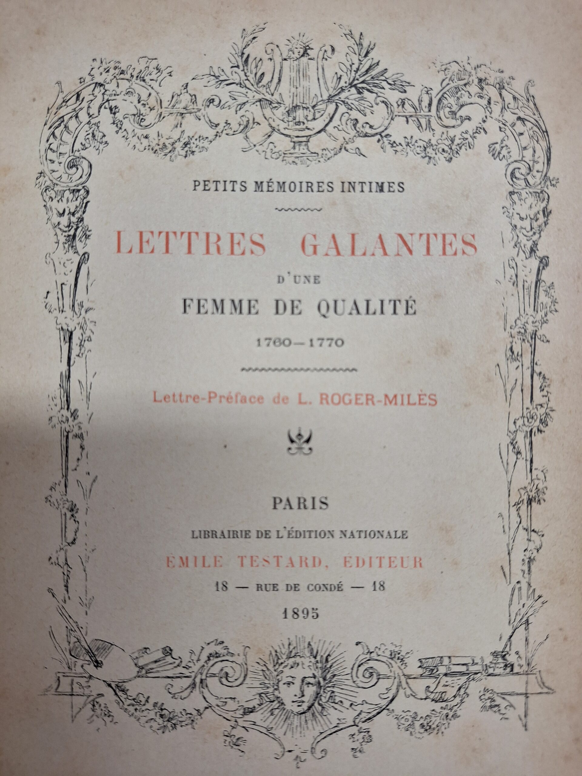 Lettres galantes d'une femme de qualité 1760-1770