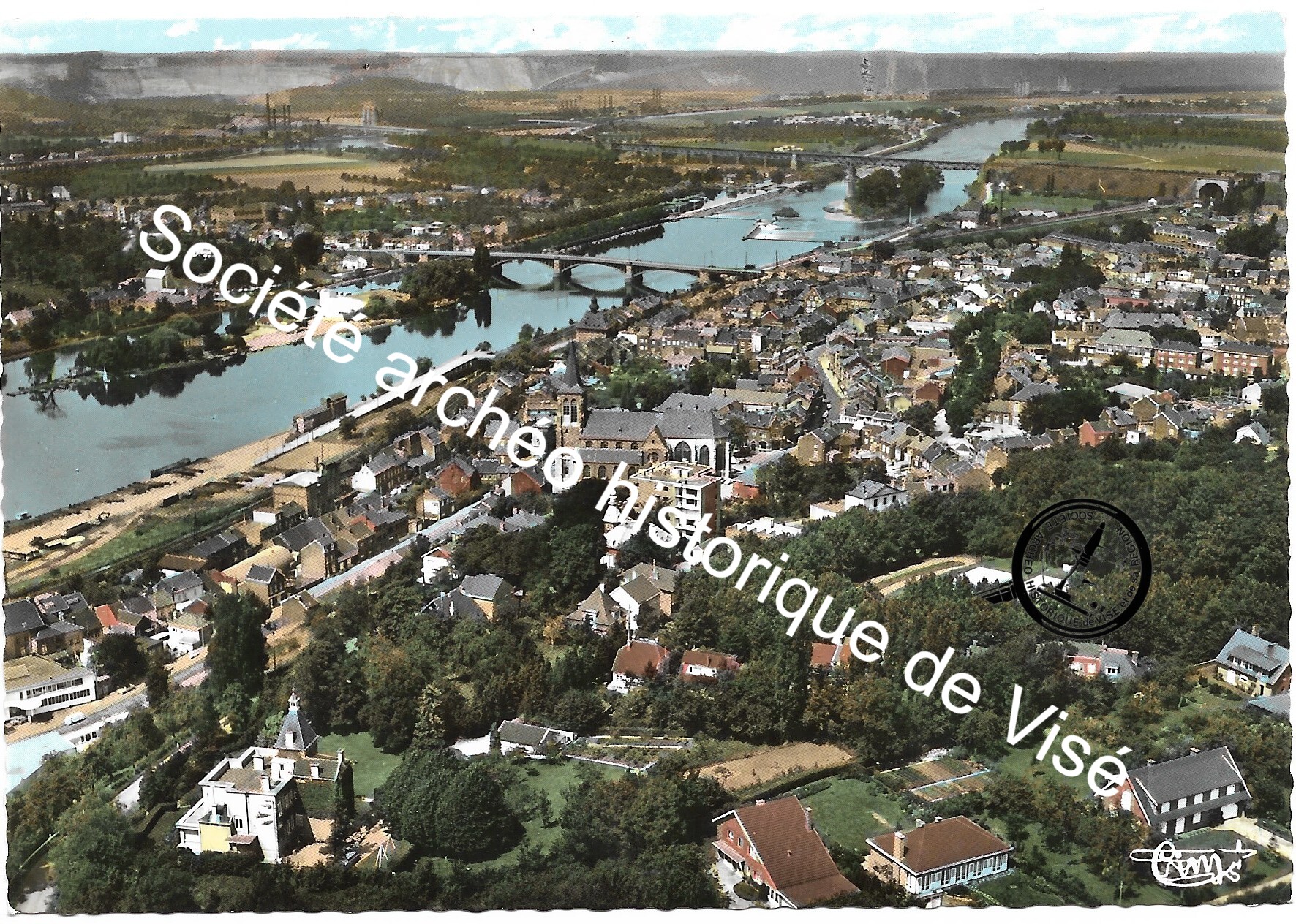 Carte postale - Visé "Vue aérienne"