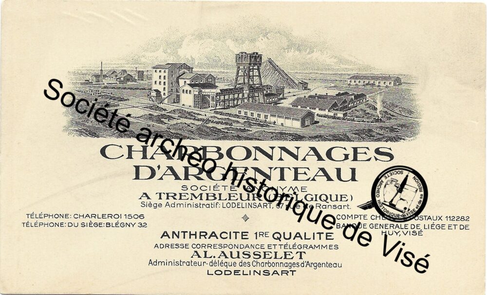 Carte postale - Blegny "Charbonnages d'Argenteau"