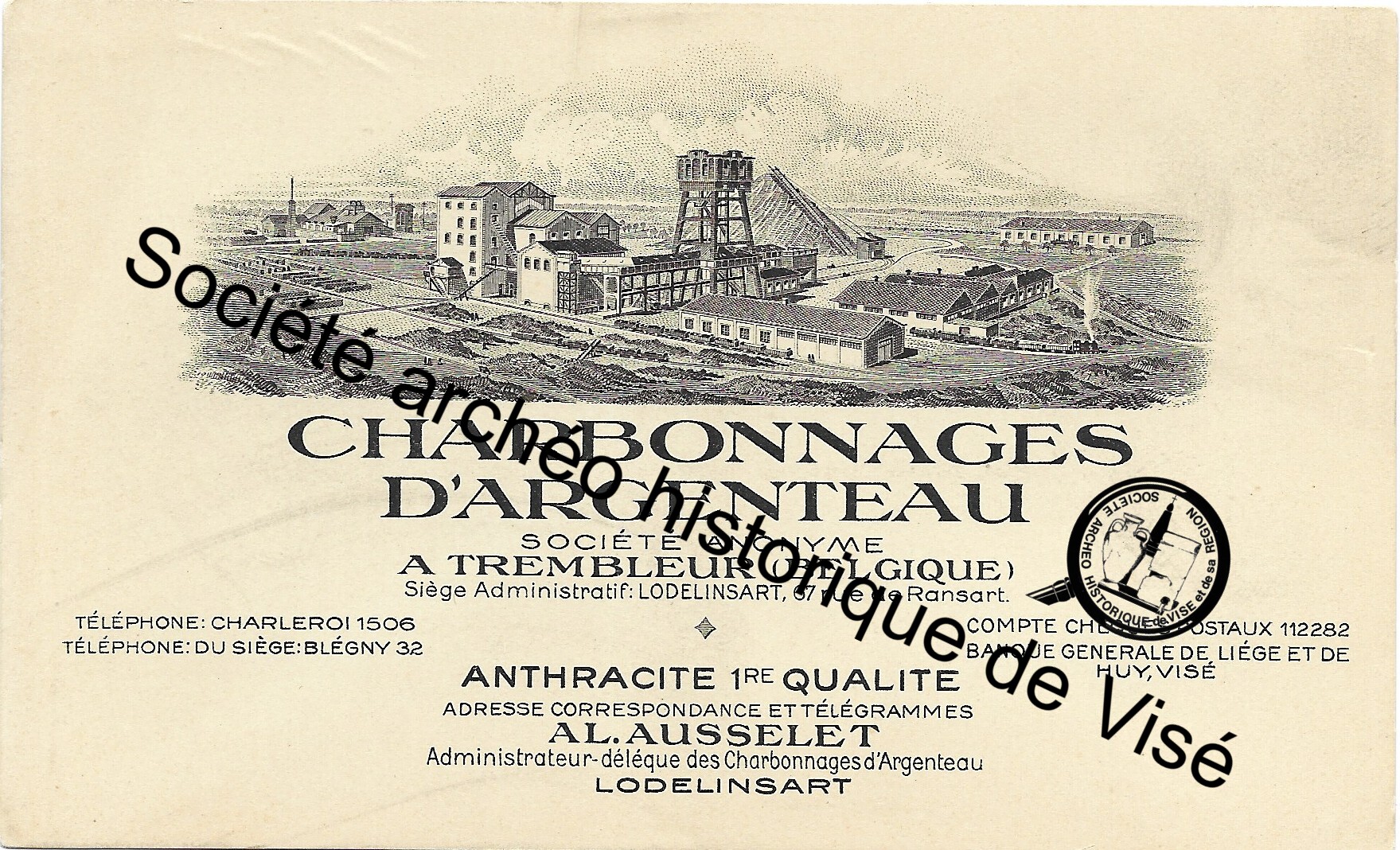 Carte postale - Blegny "Charbonnages d'Argenteau"