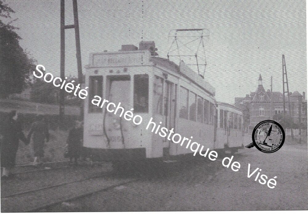 Carte postale - Saive "Arrivée du tram de Blegny" 1952