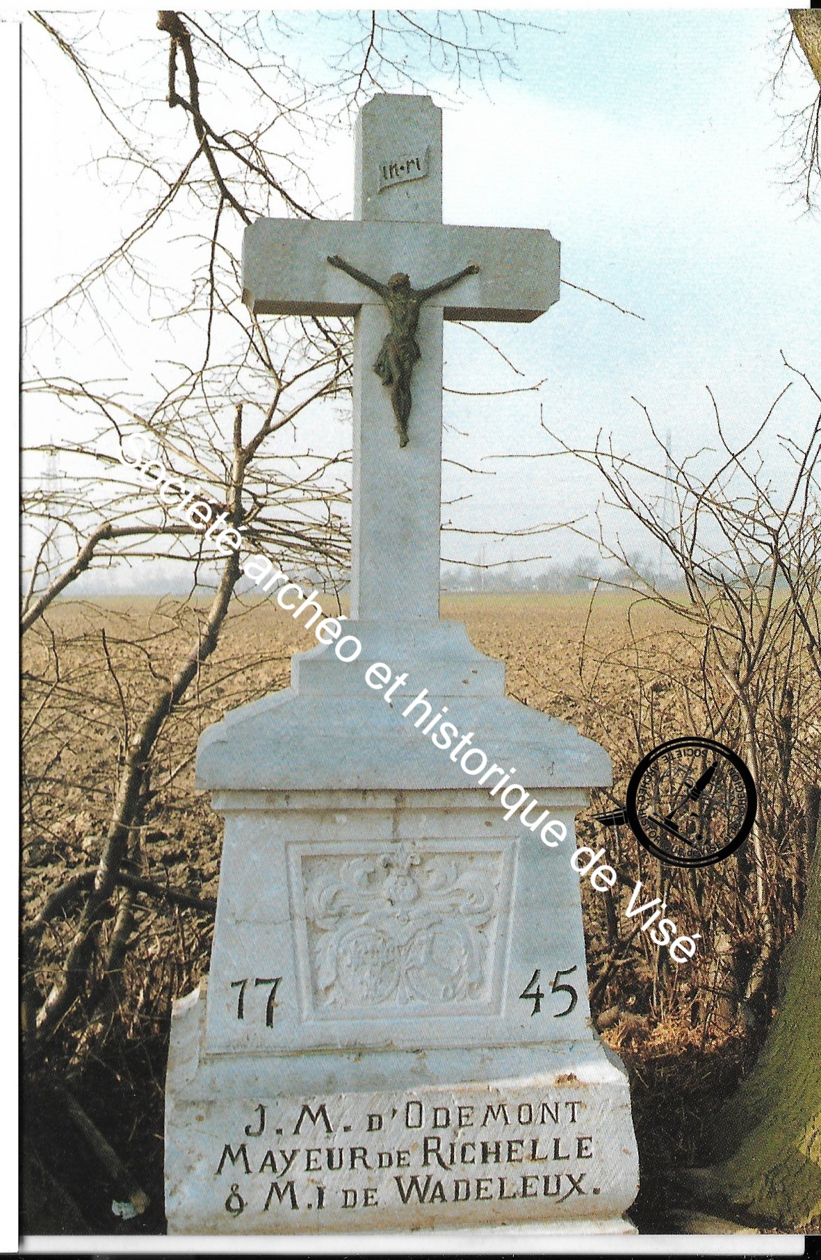 Carte postal - Richelle "La Croix Dodémont au chemin de Feneur"