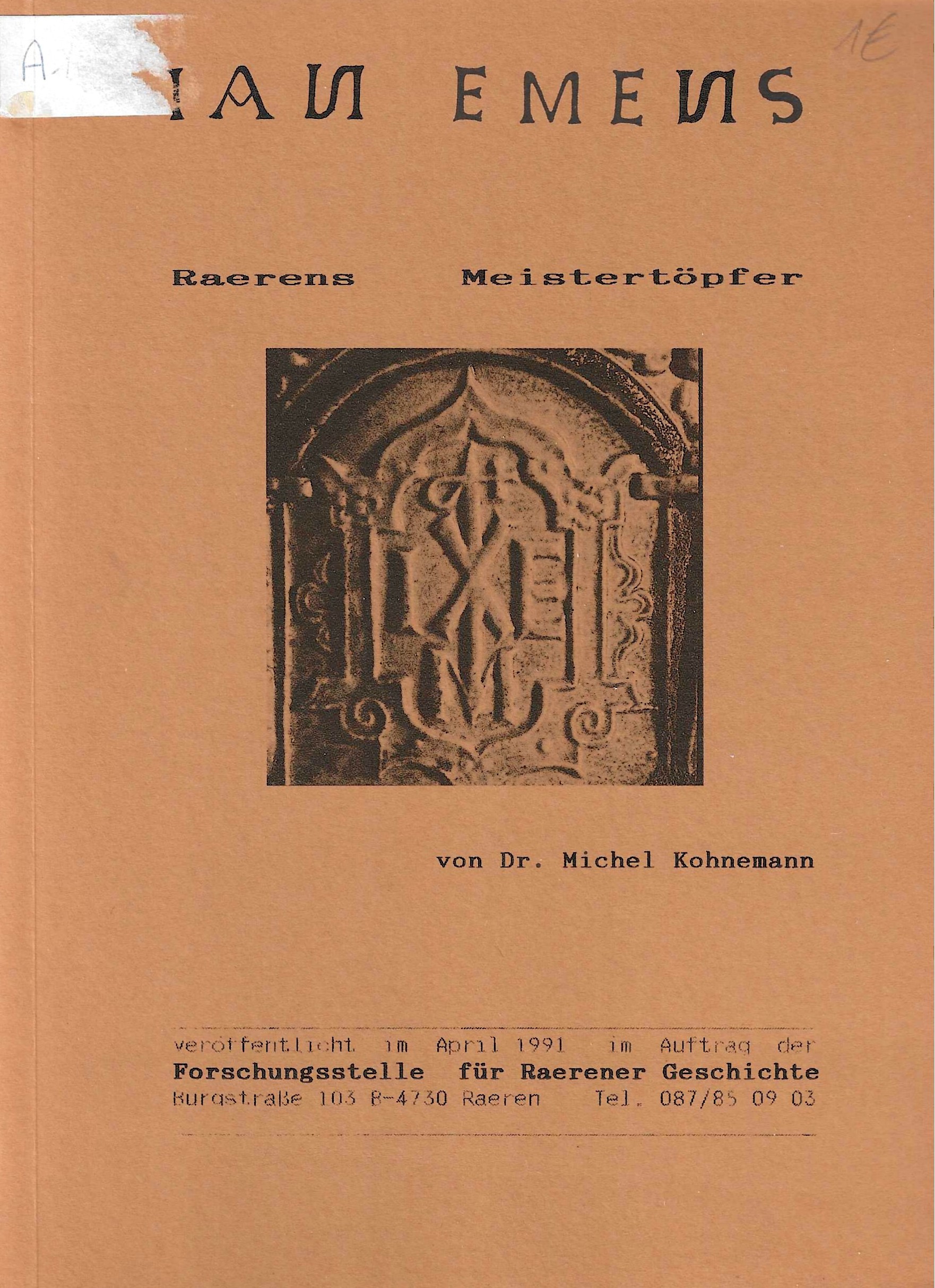 Ian Emens - Raerens meistertöpfer