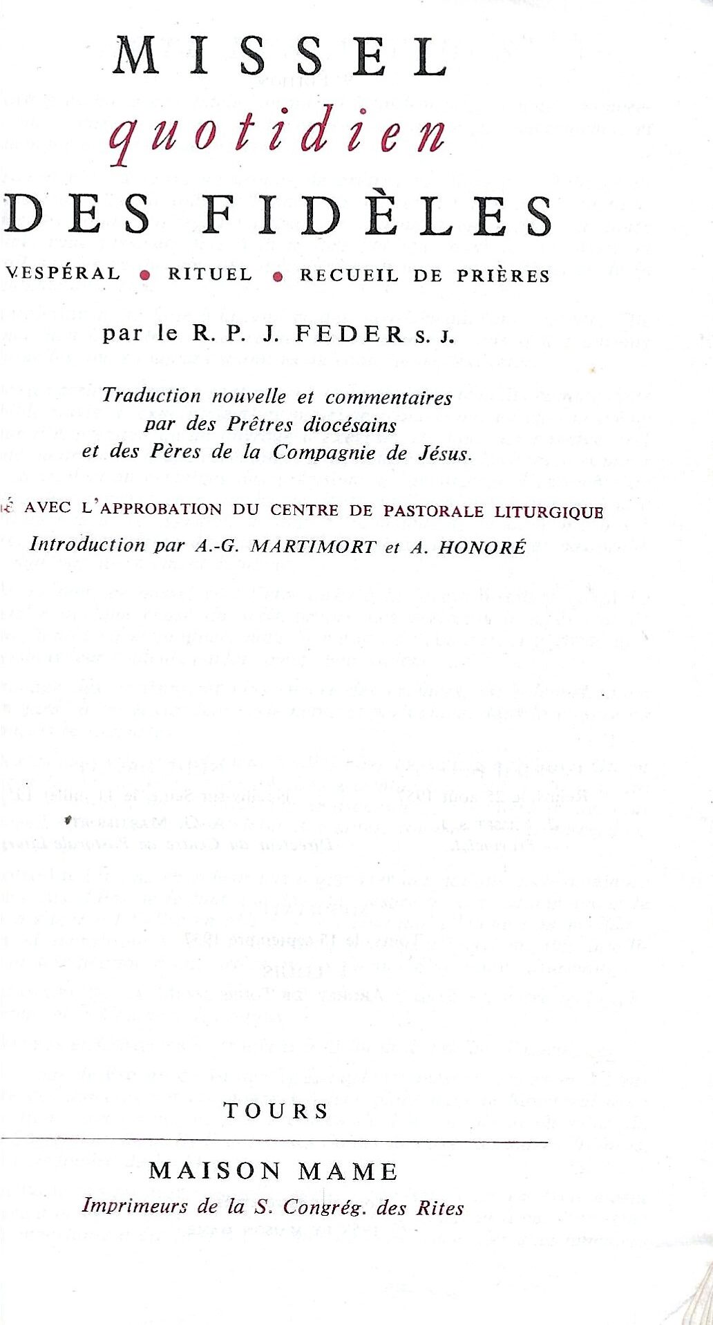 Missel quotidien des fidèles