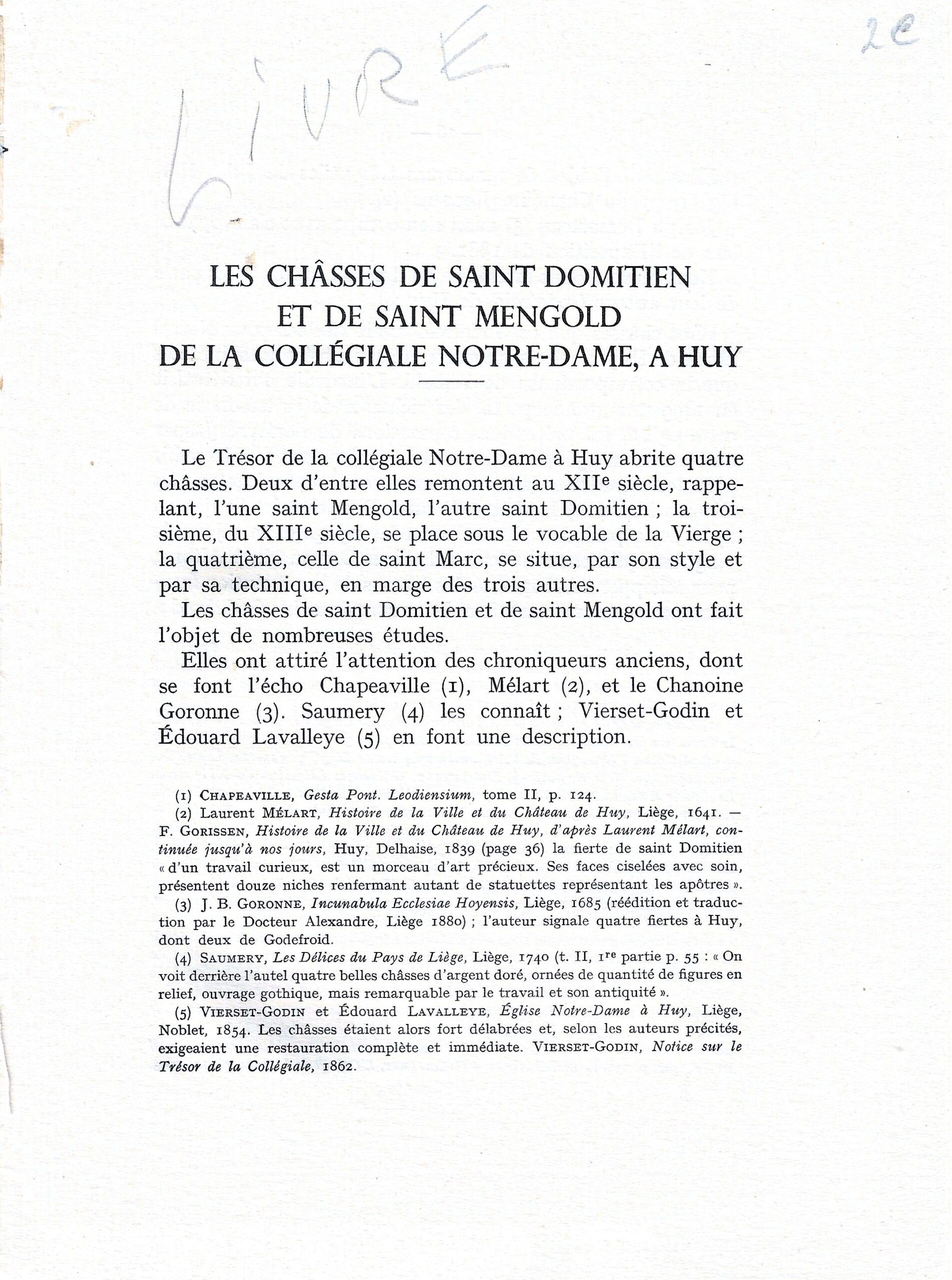 Les Châsses de Saint Domitien et de Saint Mengold de la Collégiale Notre-Dame à Huy