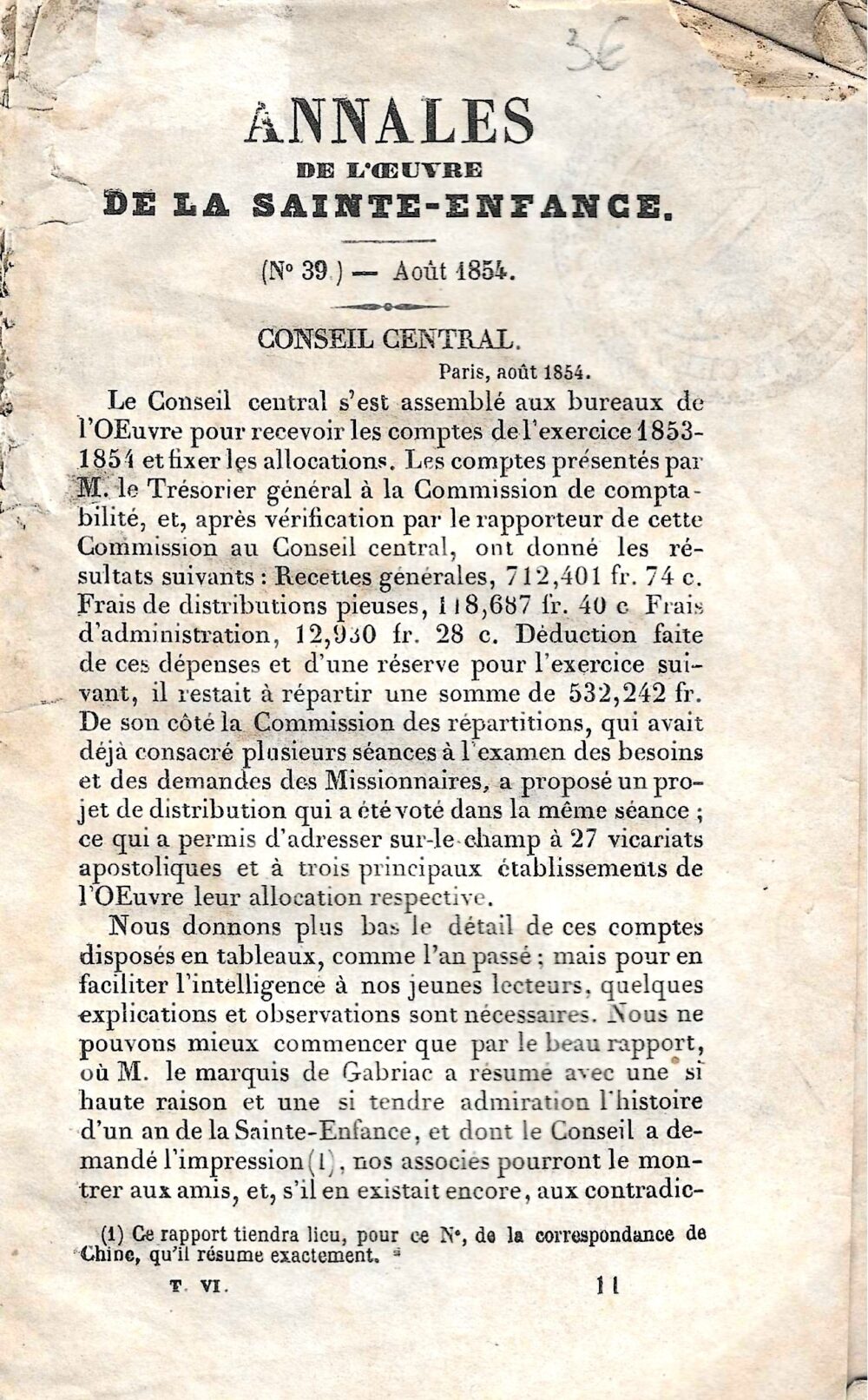 Annales de l'œuvre de la Sainte-Enfance (1854)