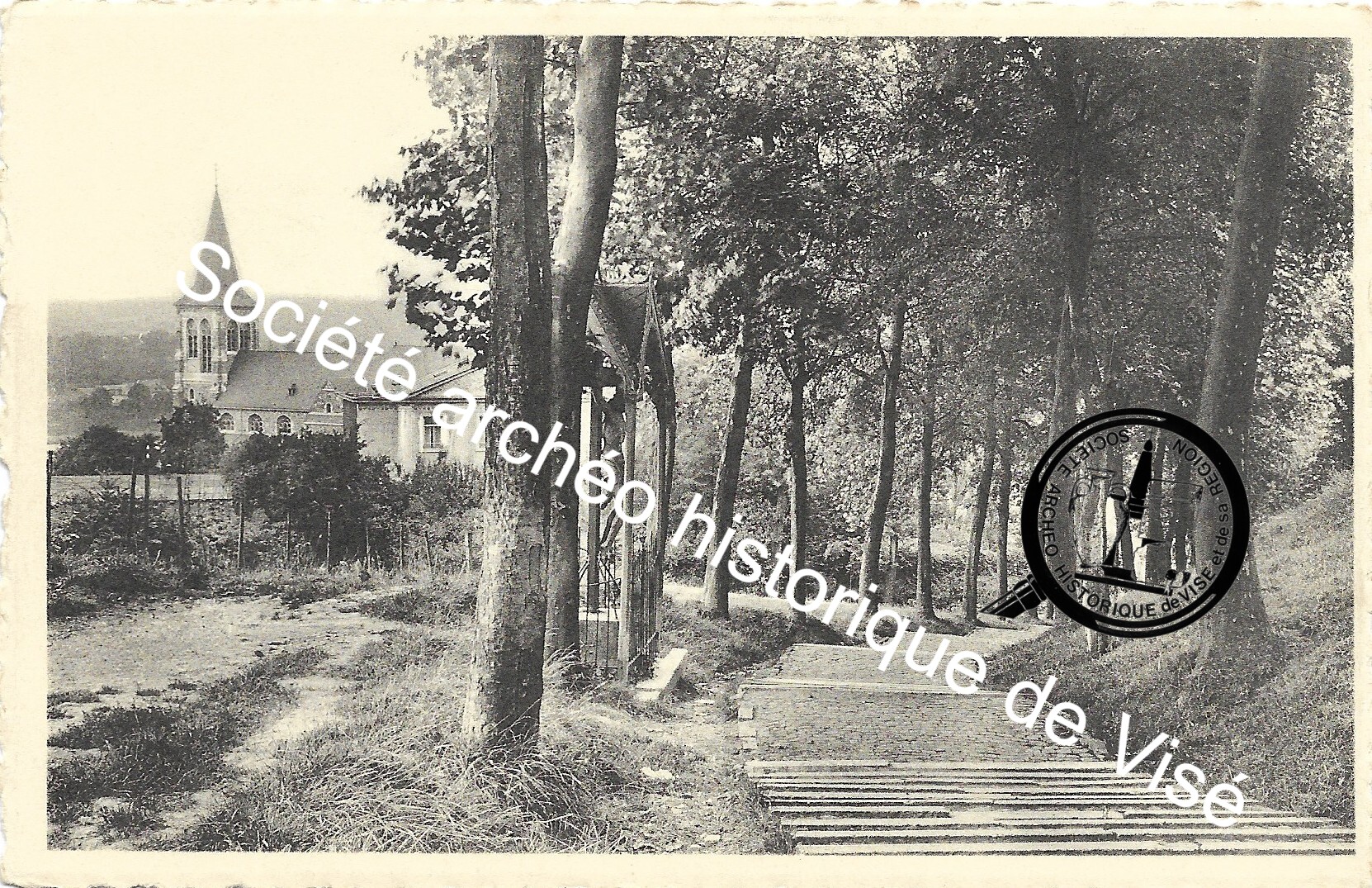Carte postale - Visé "Escaliers de Lorette et l'Eglise"