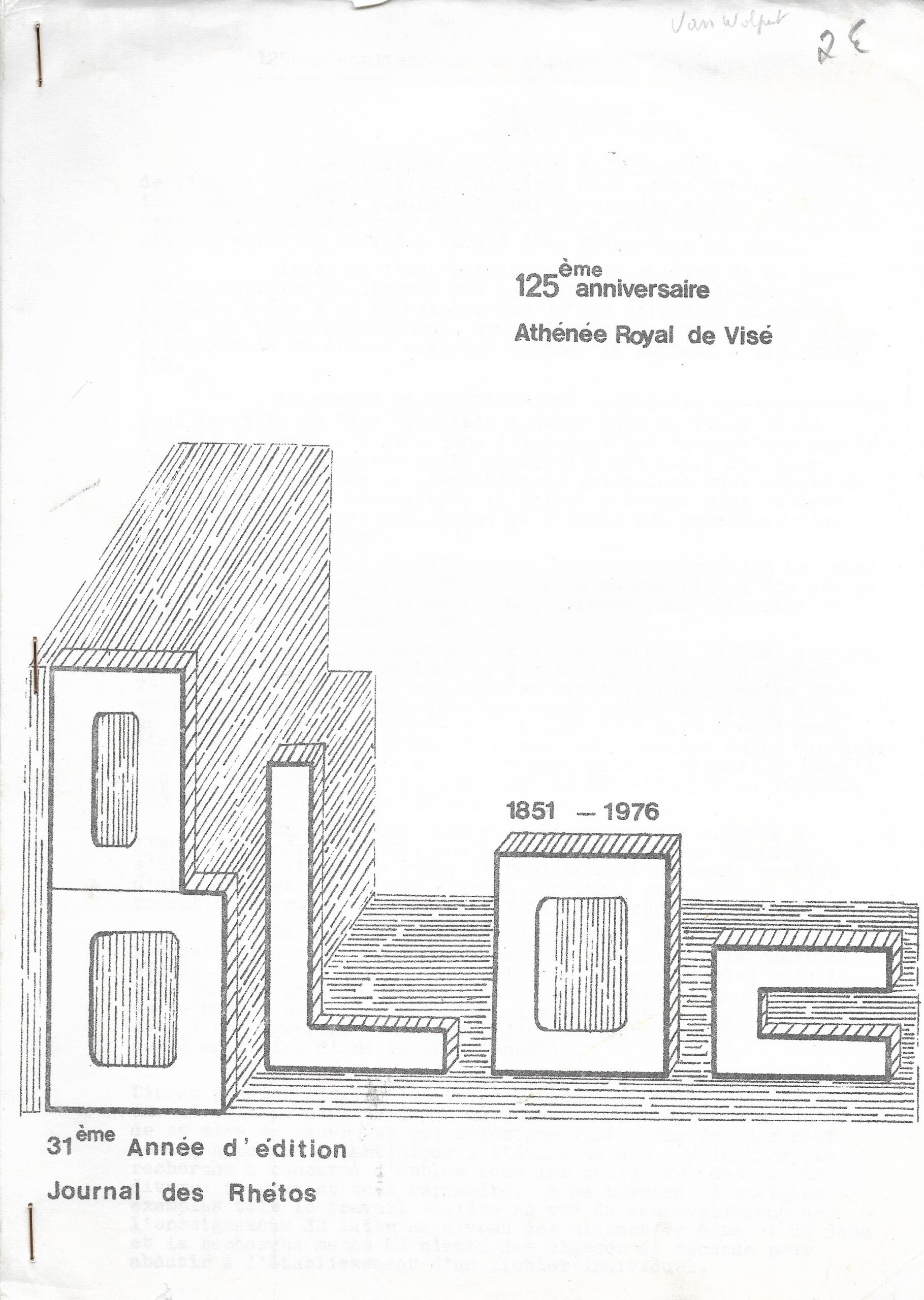 Athénée Royal de Visé - Journal des Rhétos