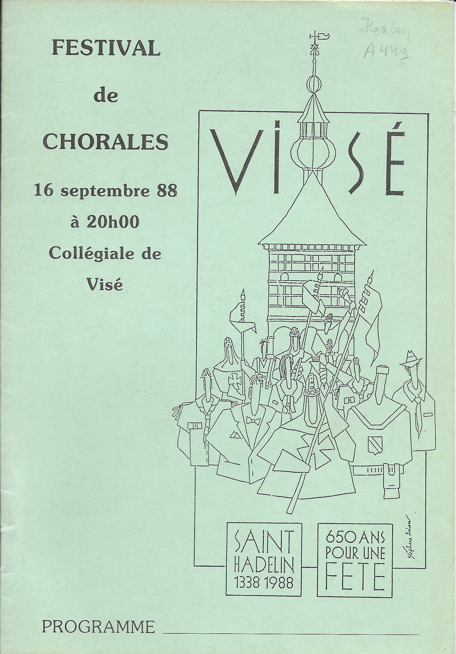 Programme : Festival de chorales, Collégiale de Visé 1988