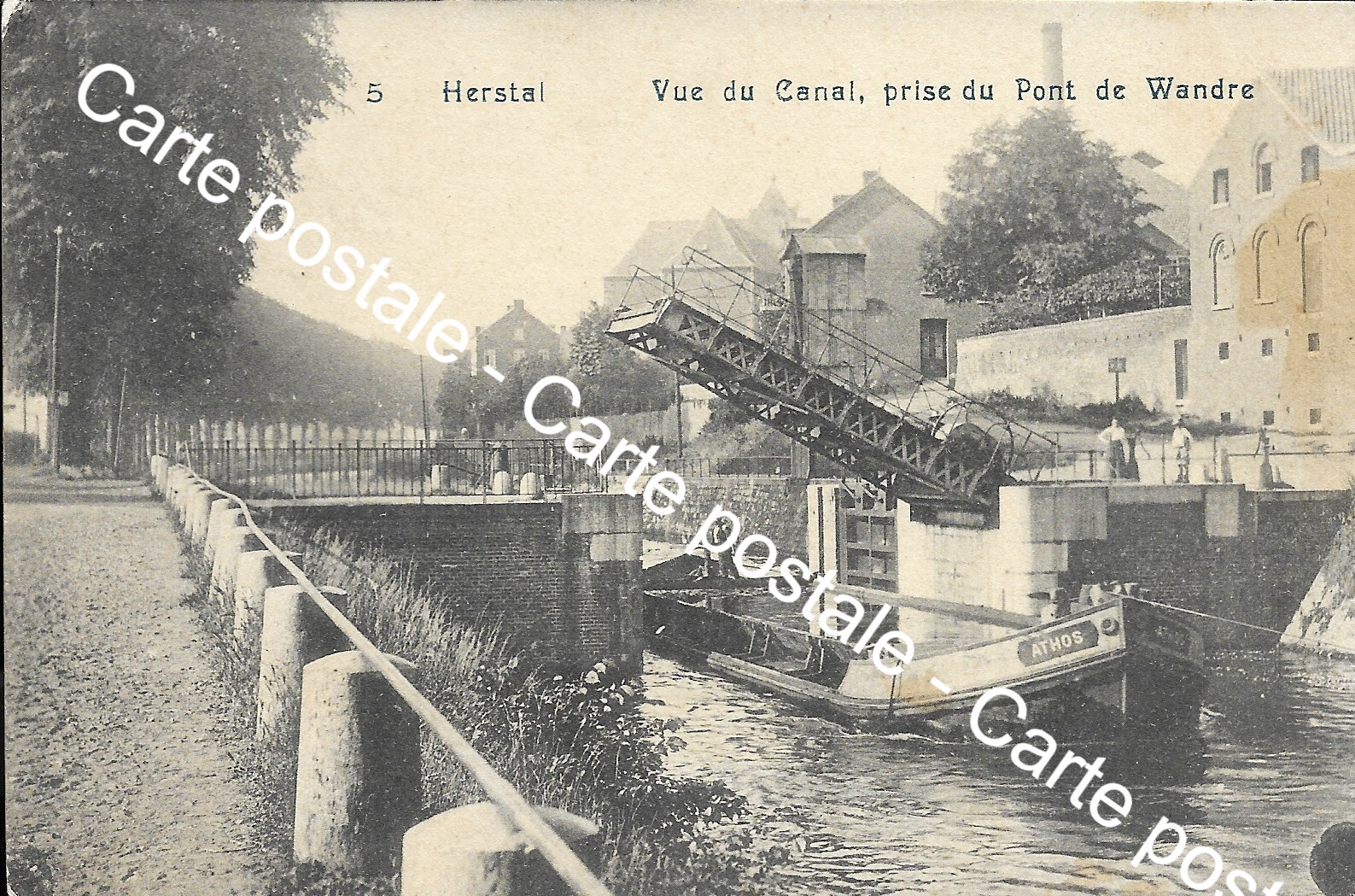 Carte postale : Herstal " Vue du Canal, prise du Pont de Wandre"