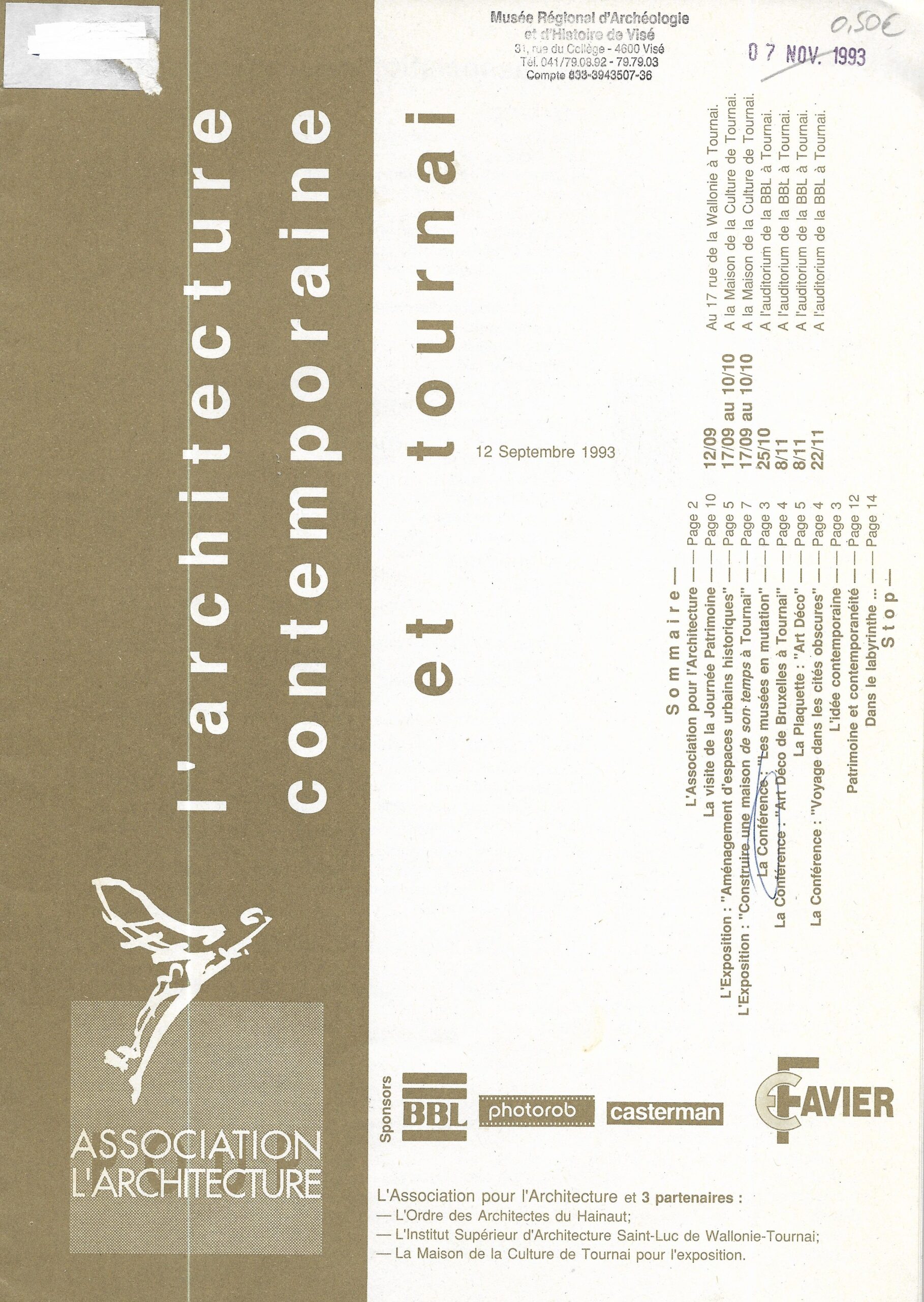 L'architecture contemporaine et tournai
