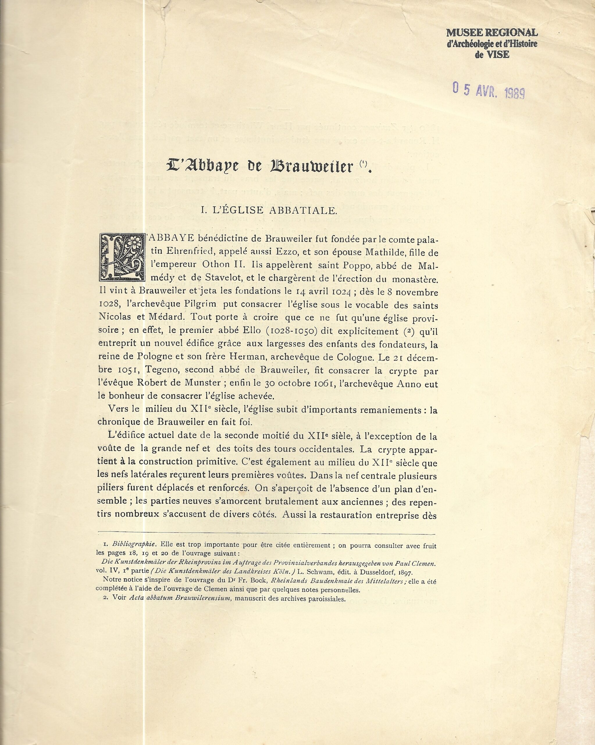 L'abbaye de Brauweiler