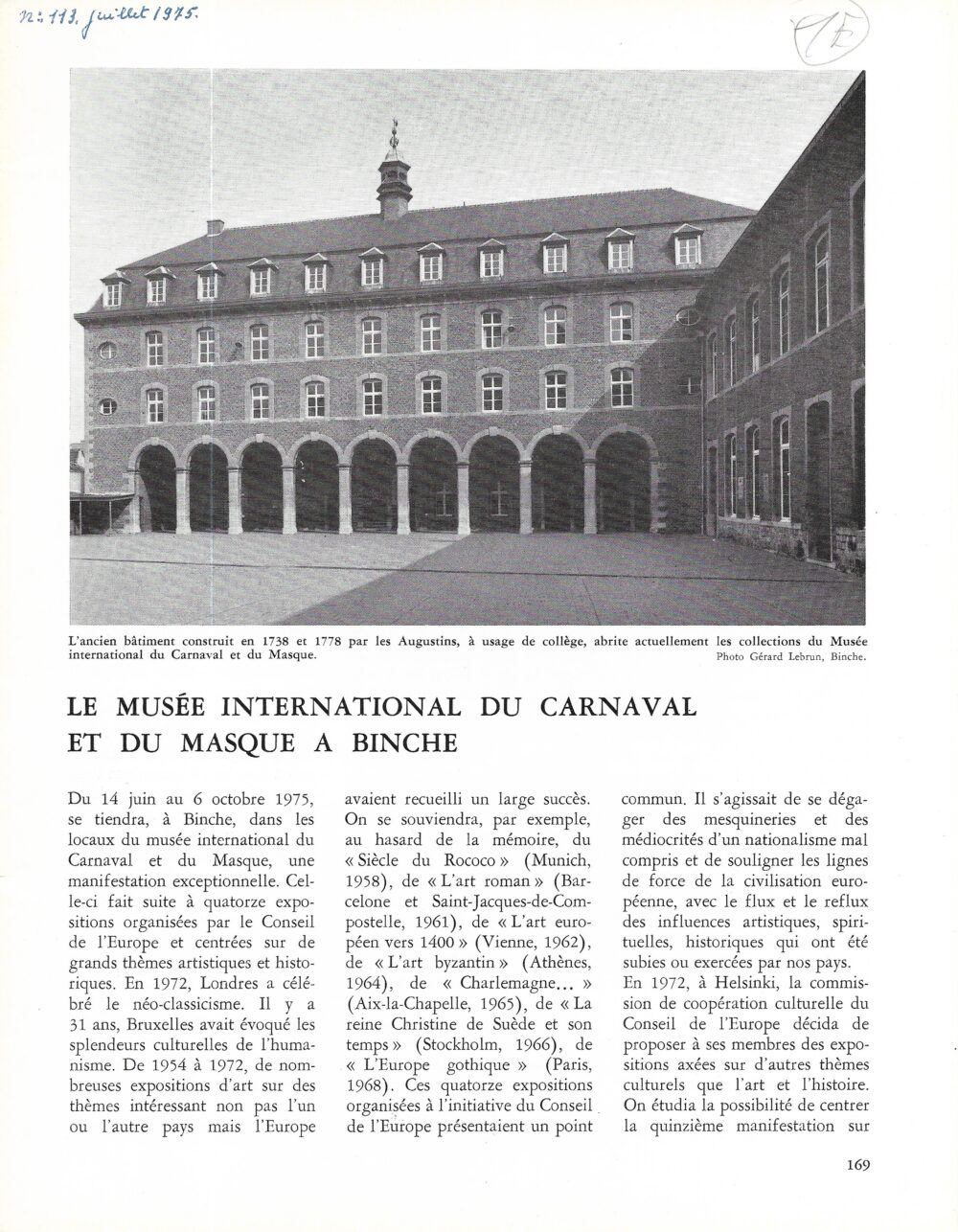 Le musée international du carnaval et du masque à Binche