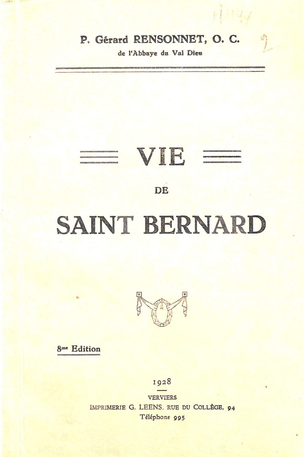 Vie de Saint Bernard – 8e édition