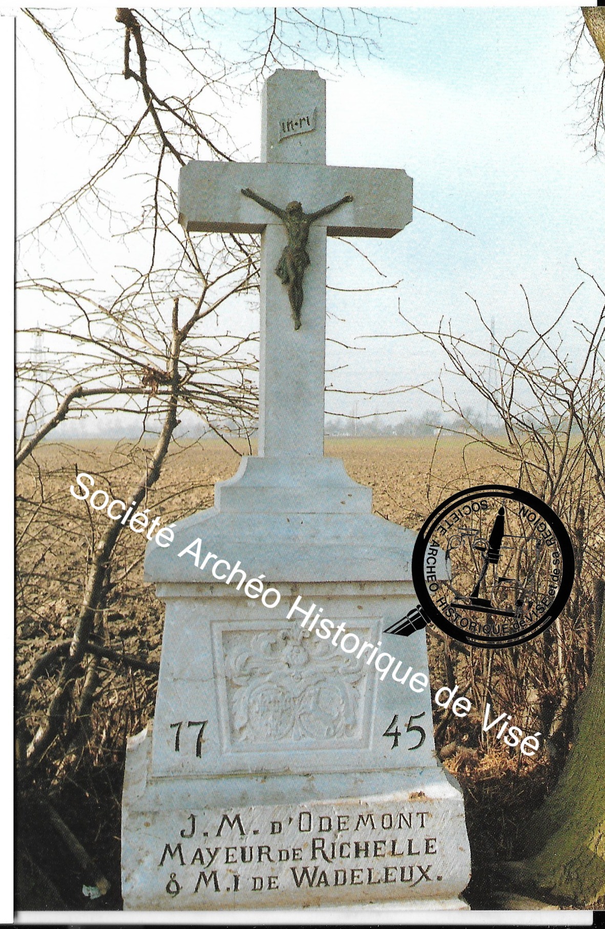 Carte postale : Richelle "La Croix Dodémont au chemin de Feneur"