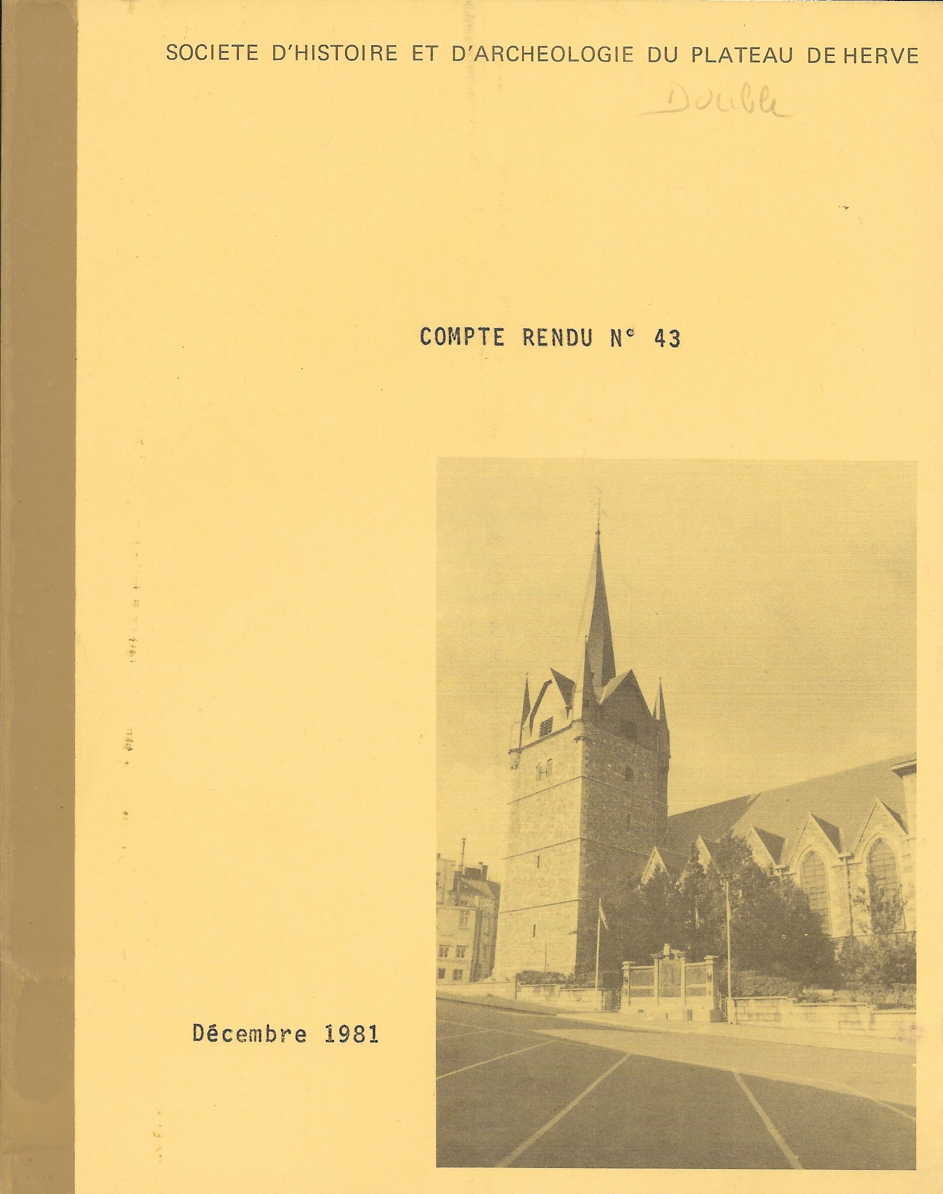 Société d'Histoire et d'Archéologie du Plateau de Herve - Compte-rendu n°43