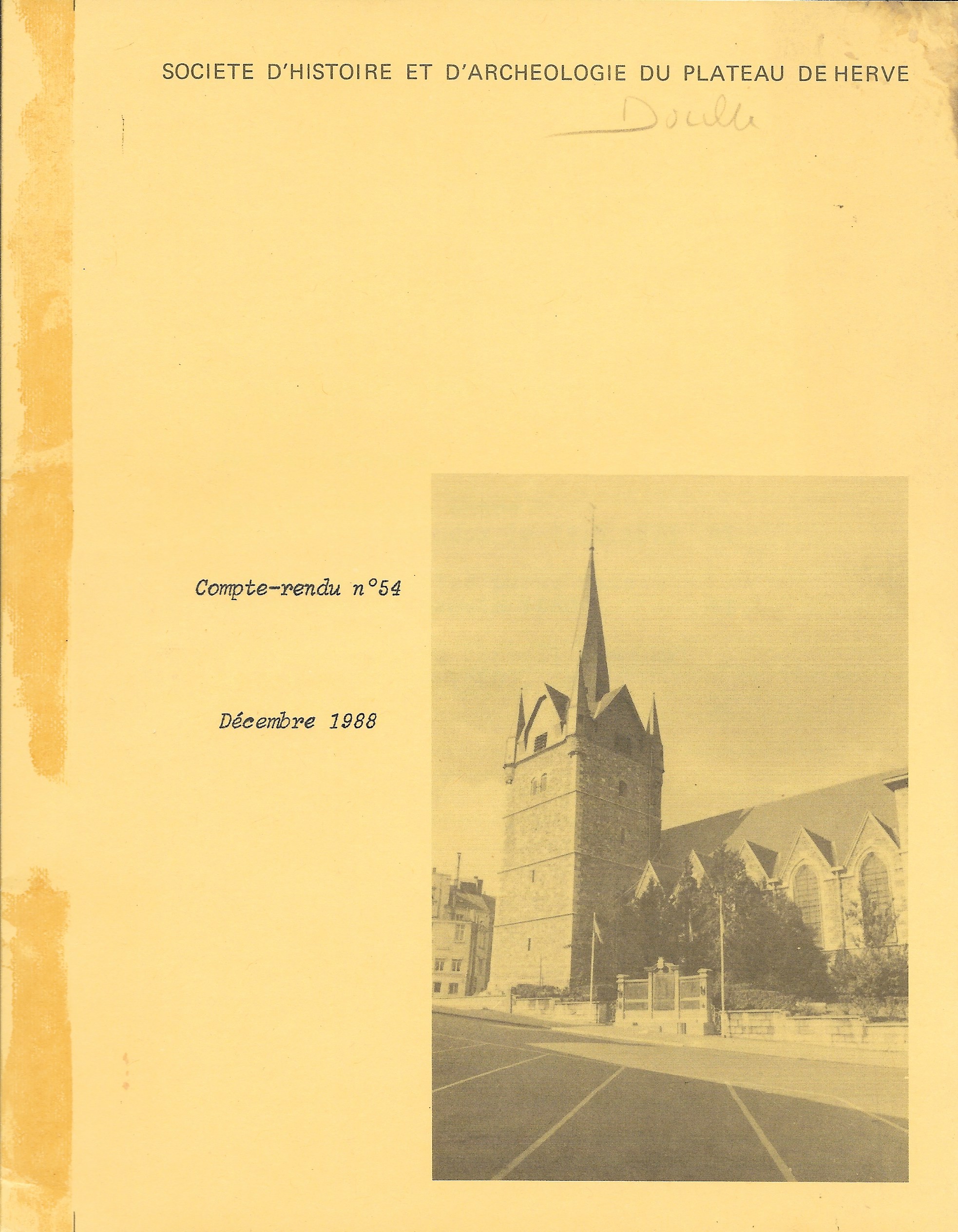 Société d'Histoire et d'Archéologie du Plateau de Herve - Compte-rendu n°54