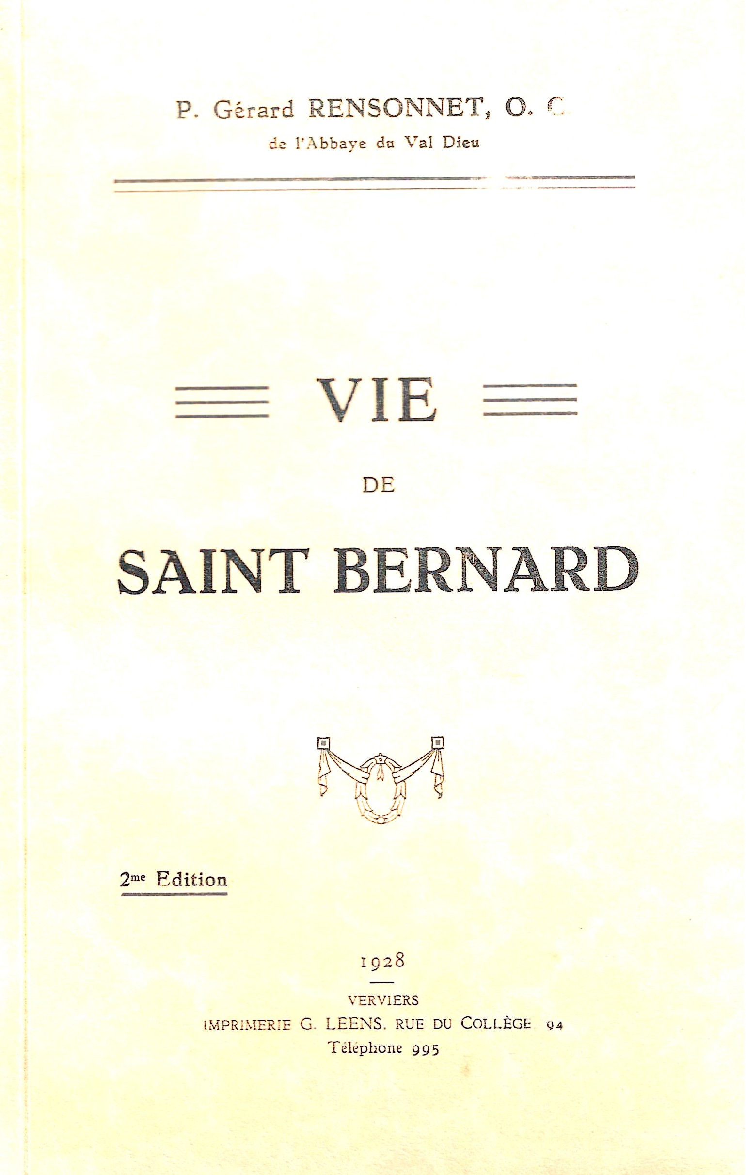 Vie de Saint Bernard - 2e édition
