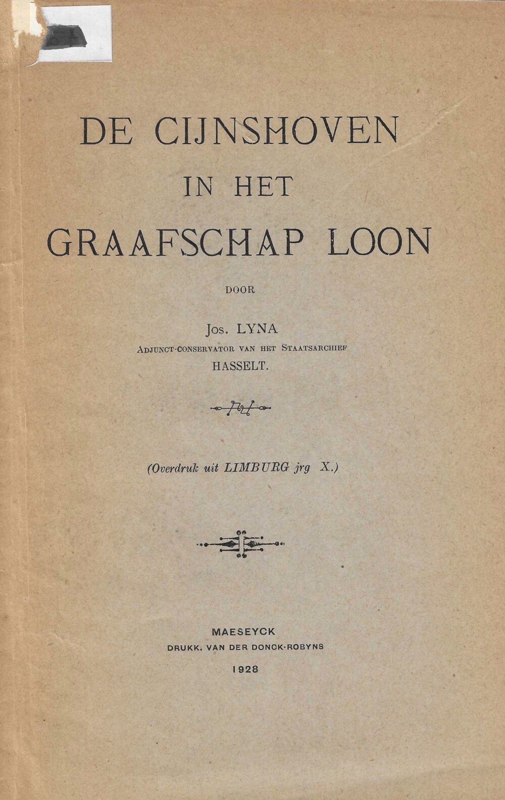 De cijnshoven in het graafschap Loon