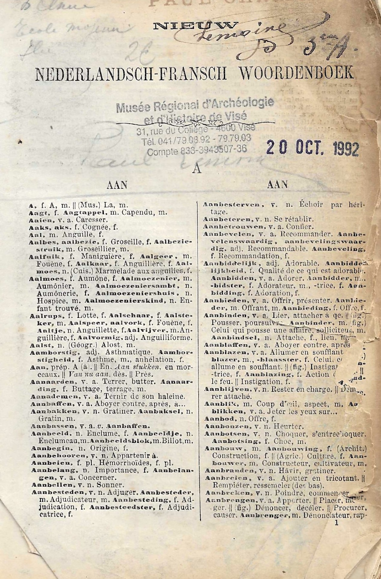 Nederlandsch-Fransch woordenboek