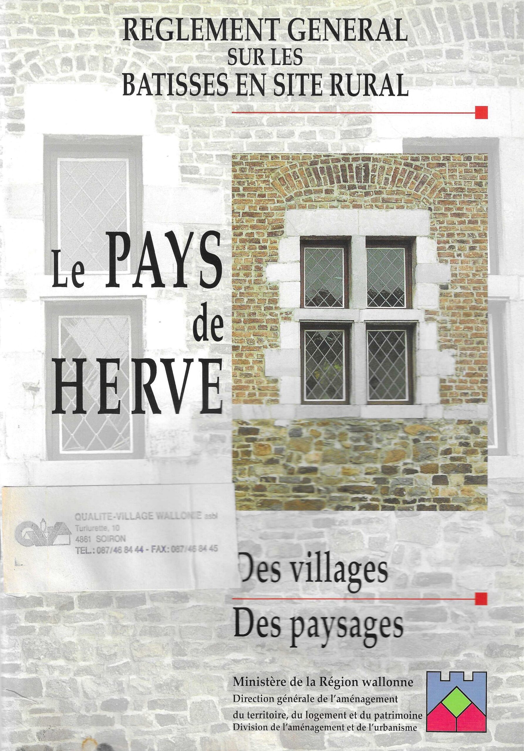 Règlement général sur les bâtisses en site rural - Le Pays de Herve