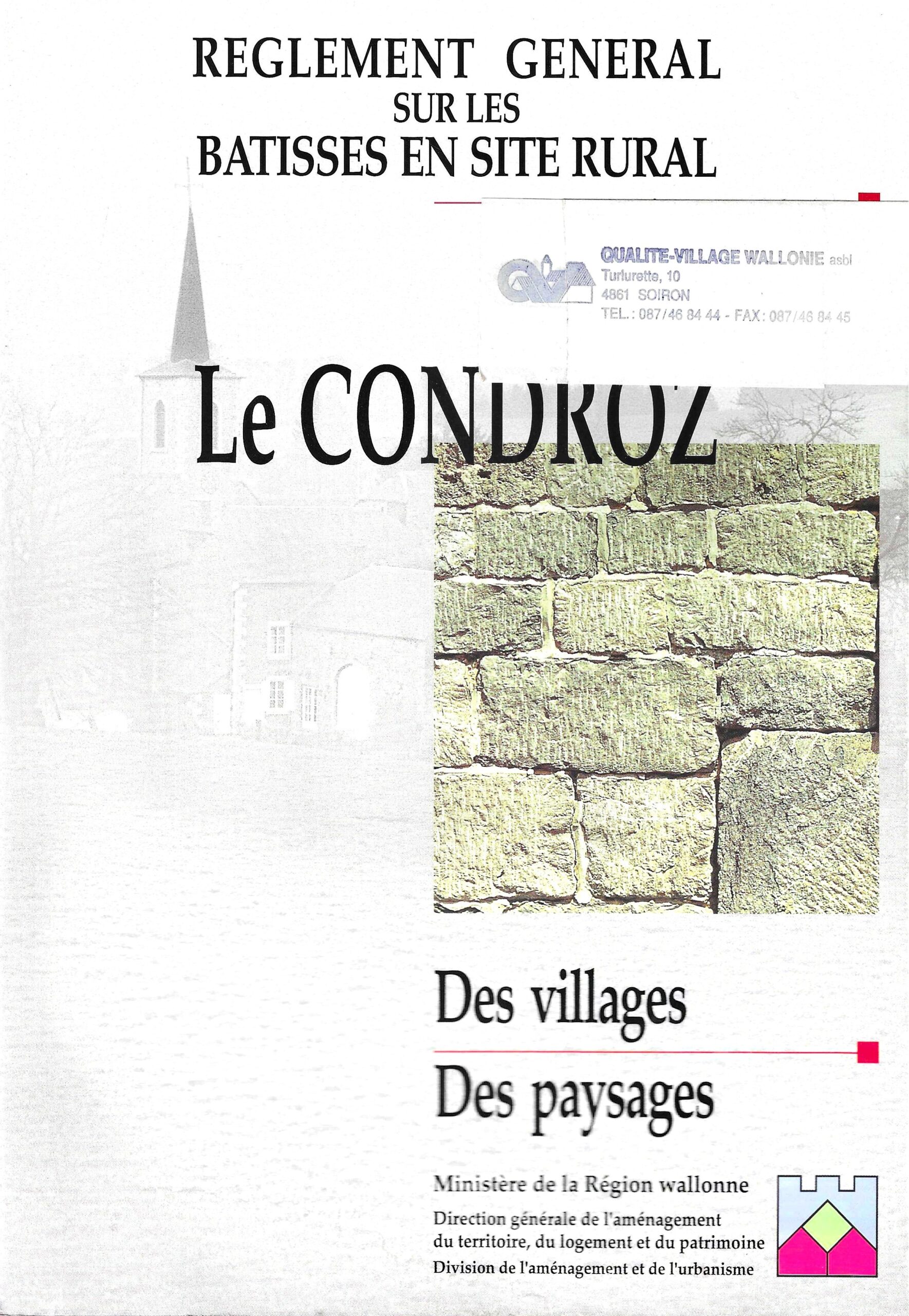 Règlement général sur les bâtisses en site rural – Le Condroz