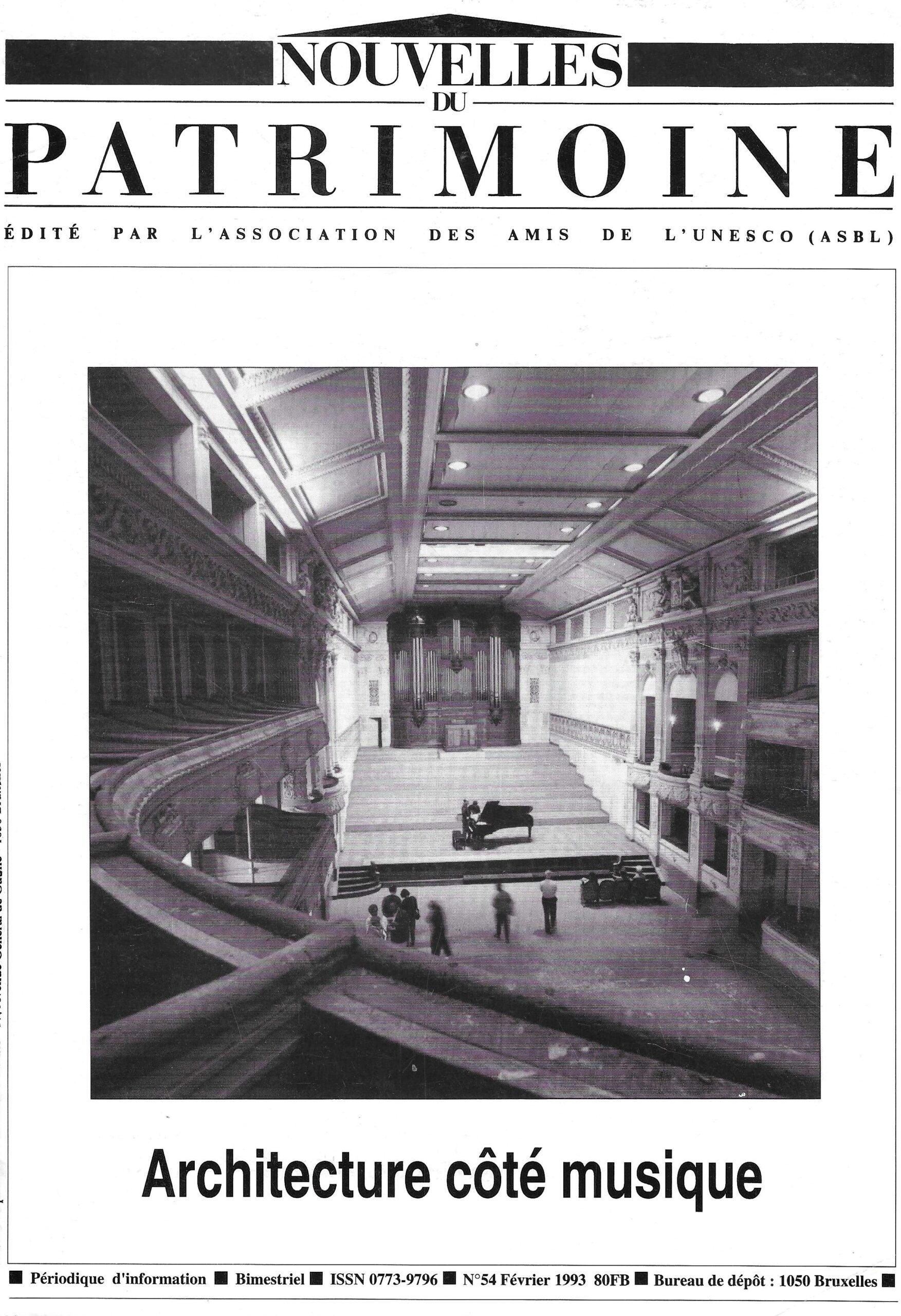 Nouvelles du Patrimoine - Architecture côté musique