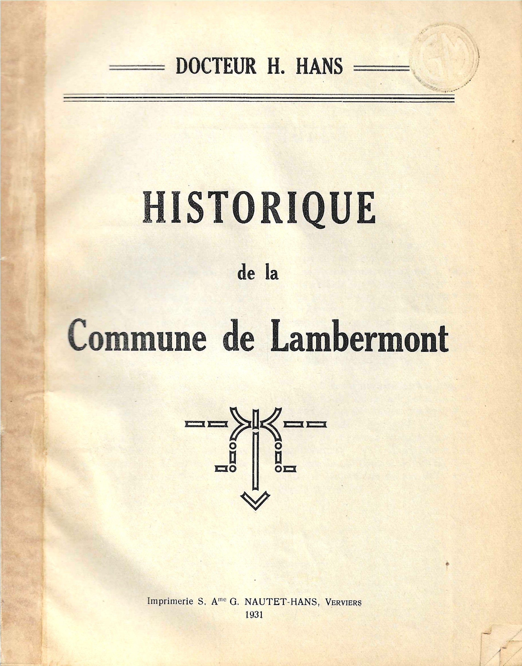 Historique de la Commune de Lambermont