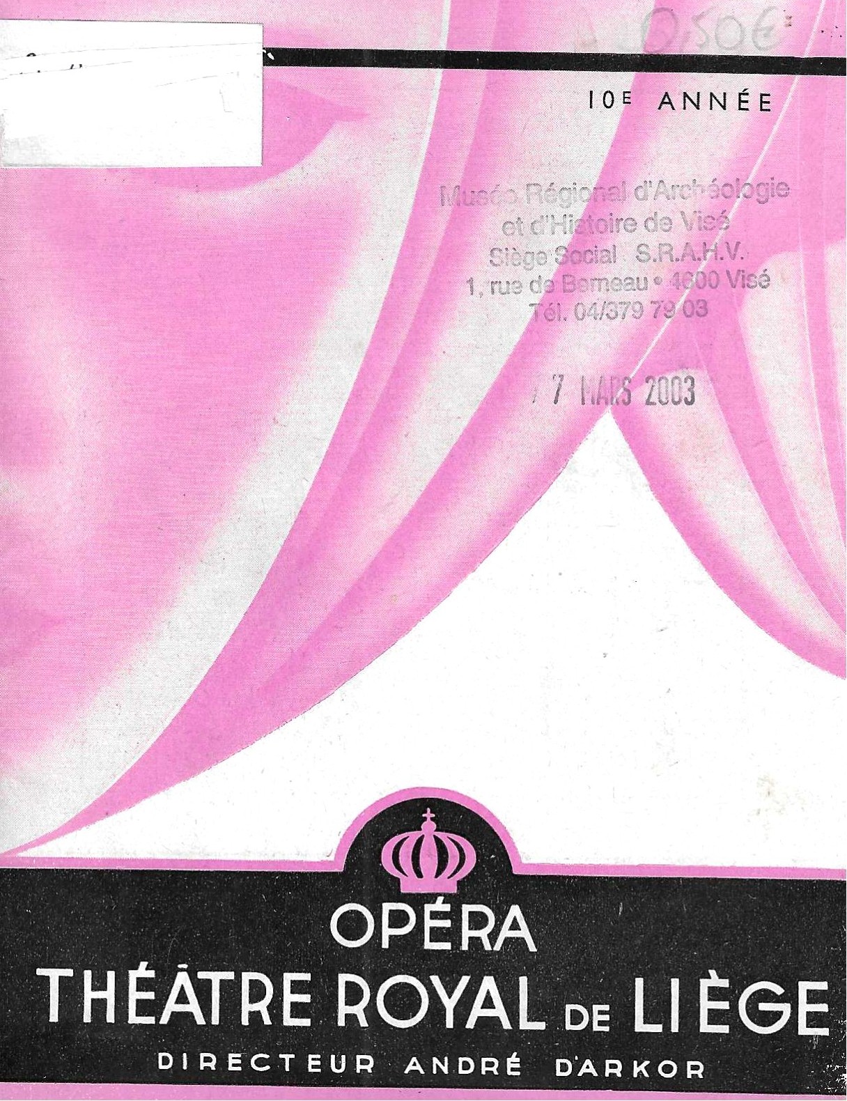 Théâtre royal de Liège – Opéra 10ème année
