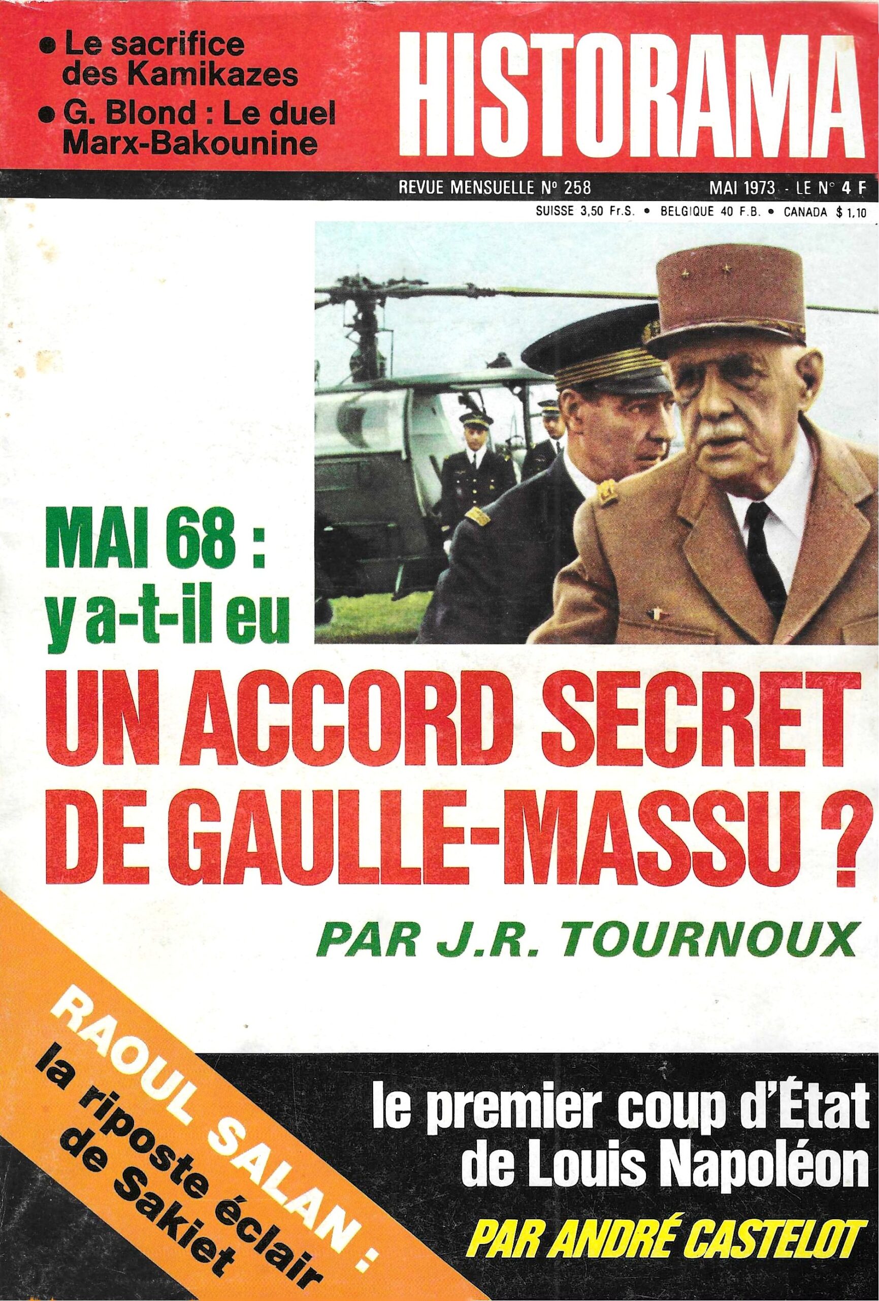 Historama N°258 - Mai 68, y a-t-il eu un accord secret de Gaulle-Massu ?