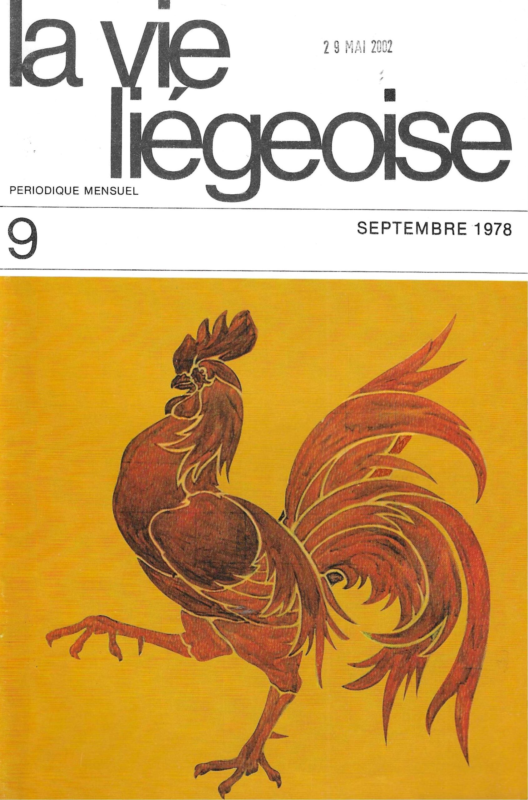 La vie Liégeoise n°9 (1978) – Un automne à l'enseigne du coq hardi