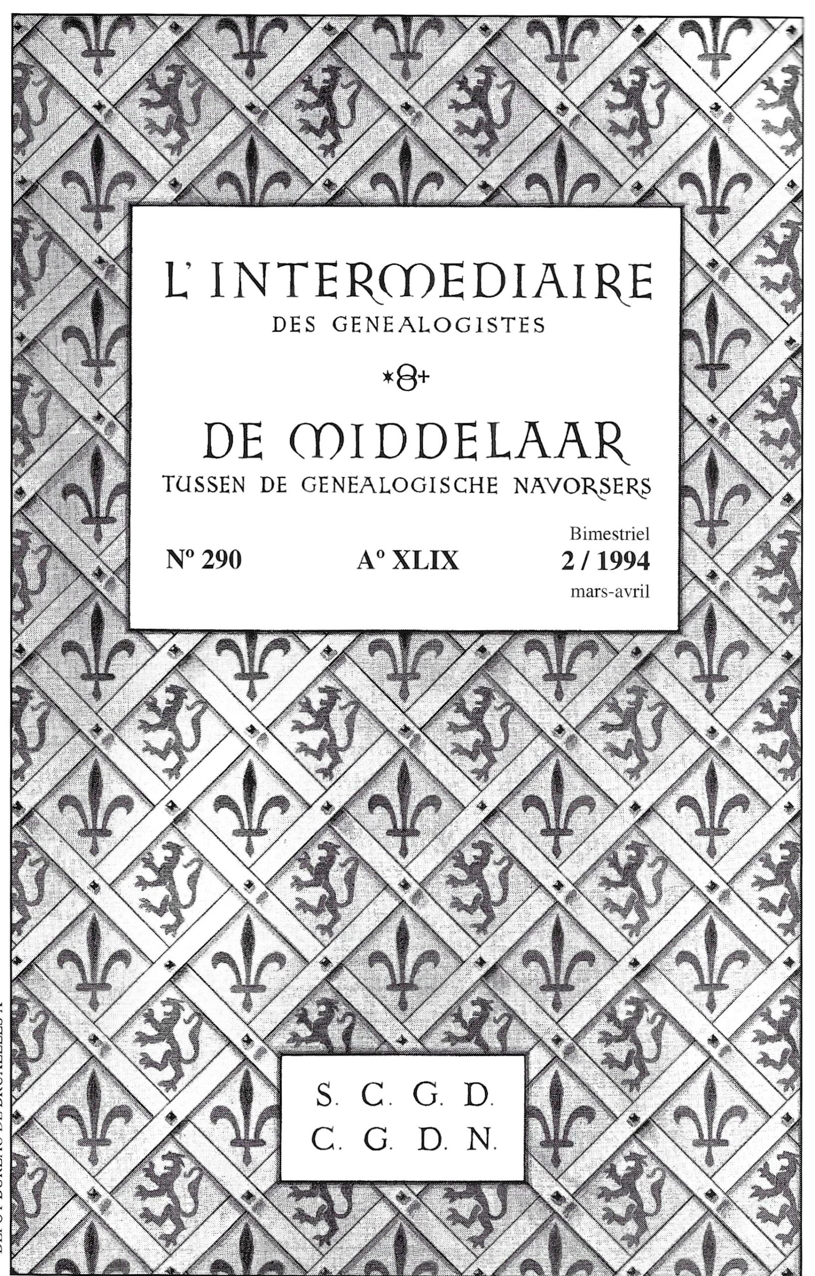 L’intermédiaire des généalogistes n°290 (2/1994)