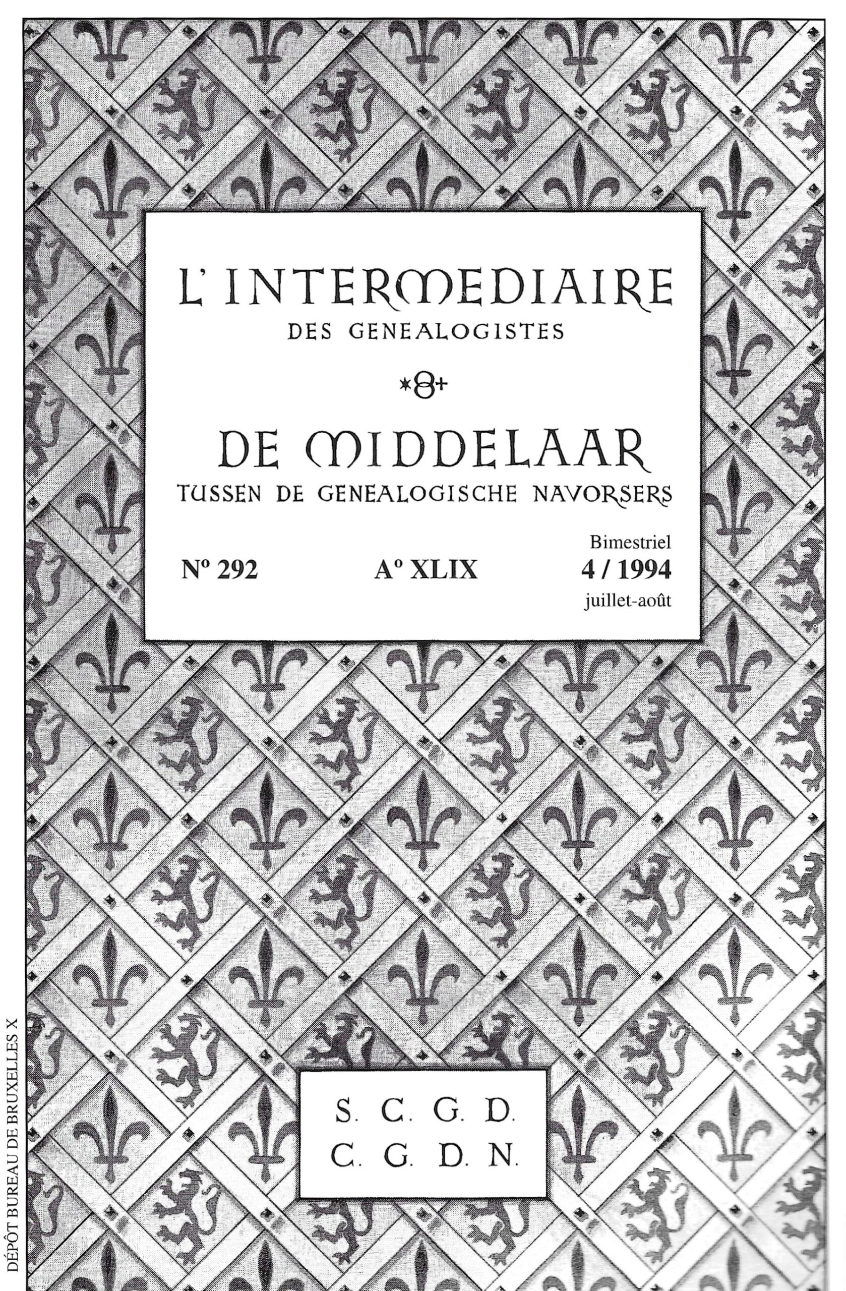 L’intermédiaire des généalogistes n°292 (4/1994)