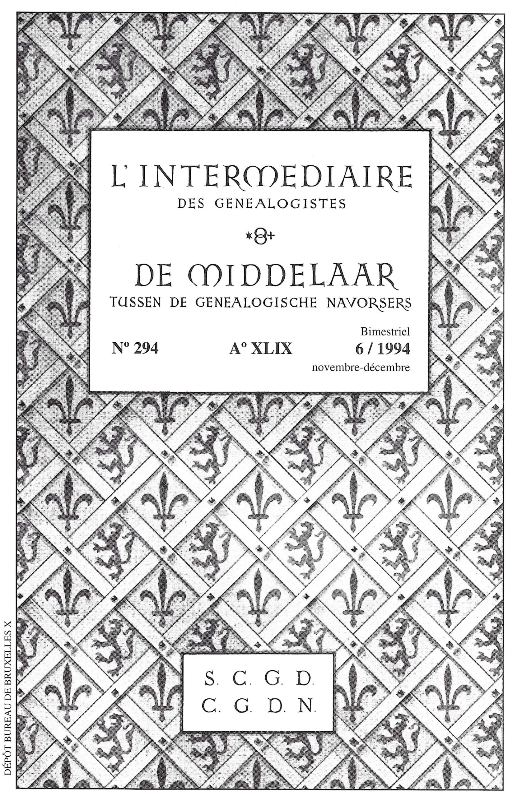 L’intermédiaire des généalogistes n°294 (6/1994)