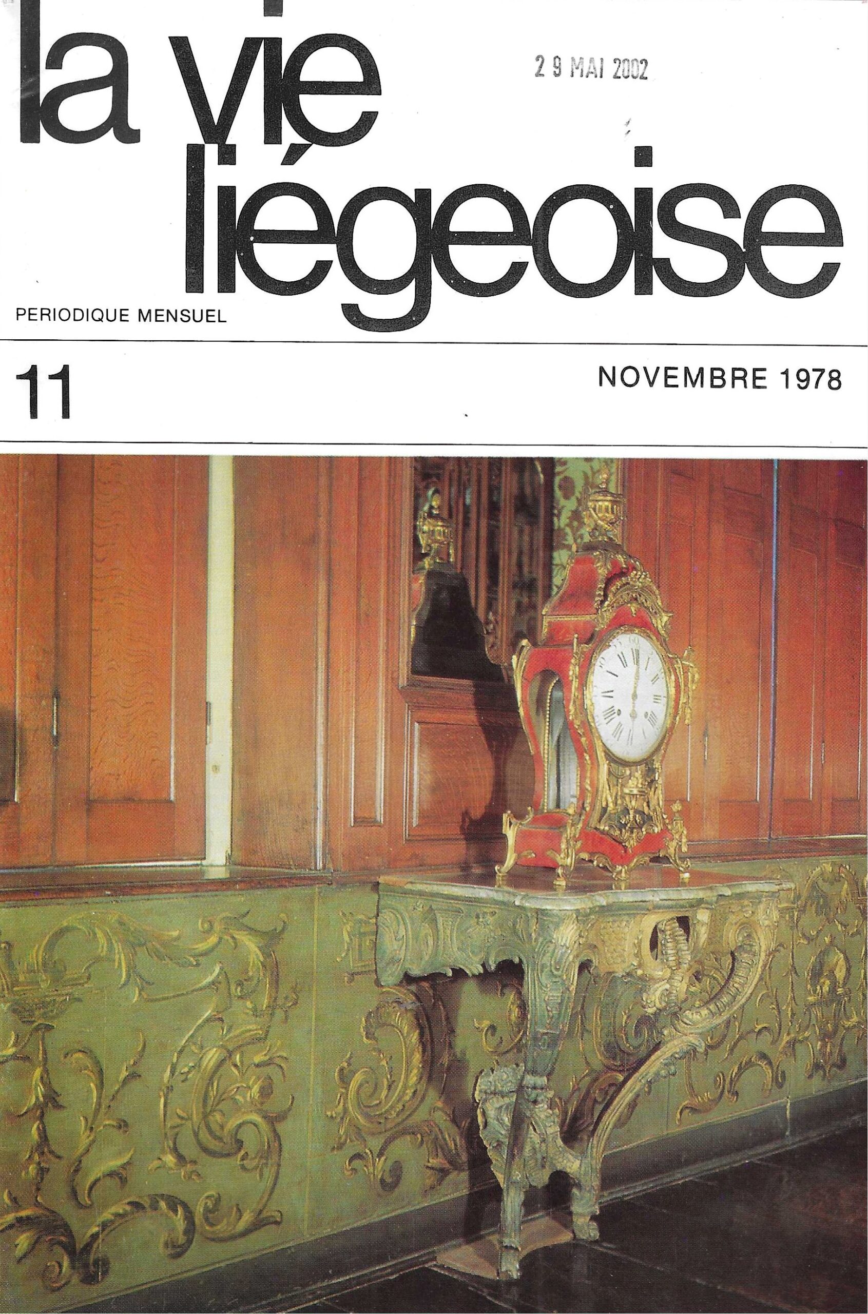 La vie Liégeoise n°11 (1978) – Peinture décorative et polychromie liégeoises du 18e siècle