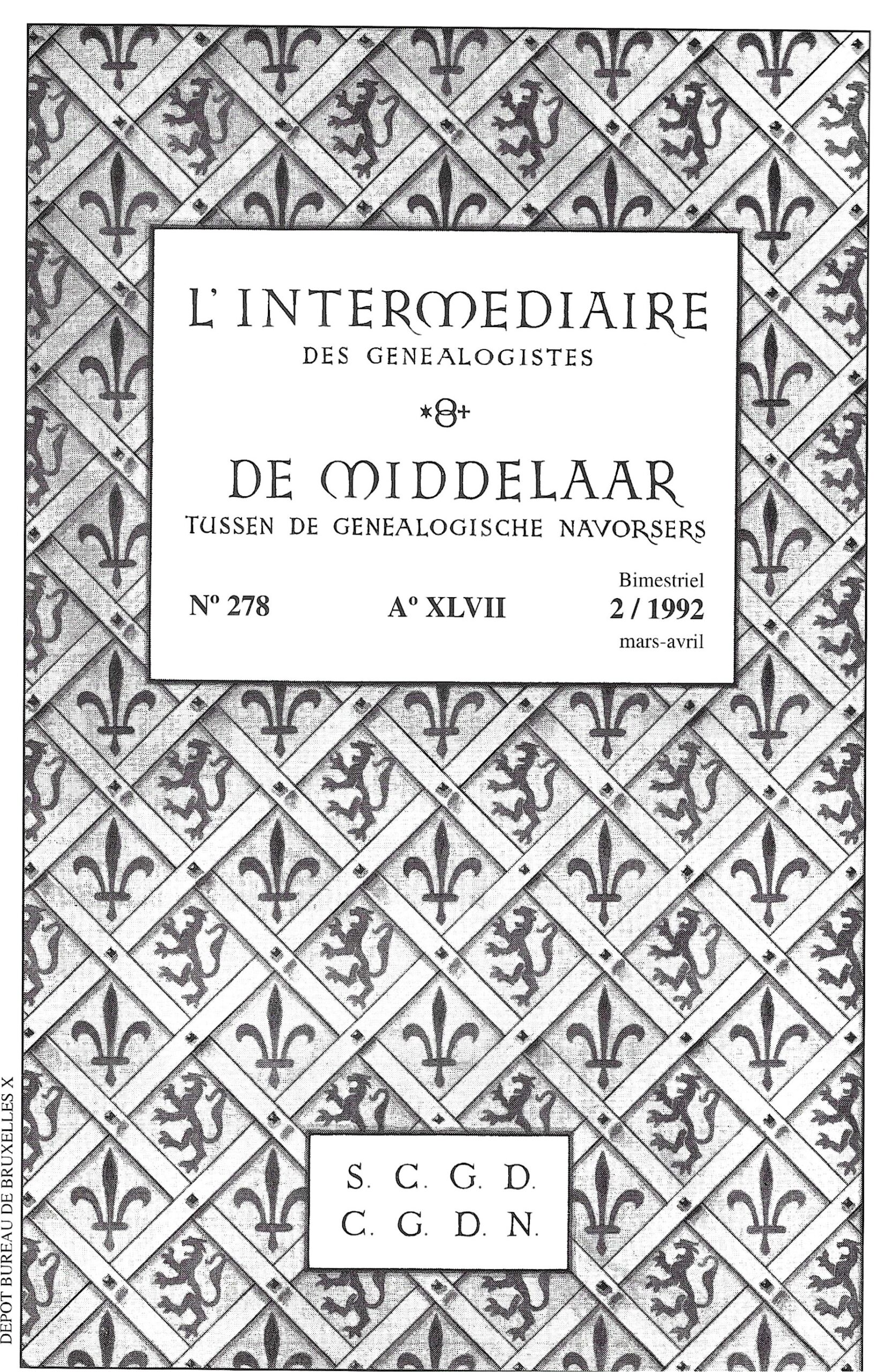 L’intermédiaire des généalogistes n°278 (2/1992)