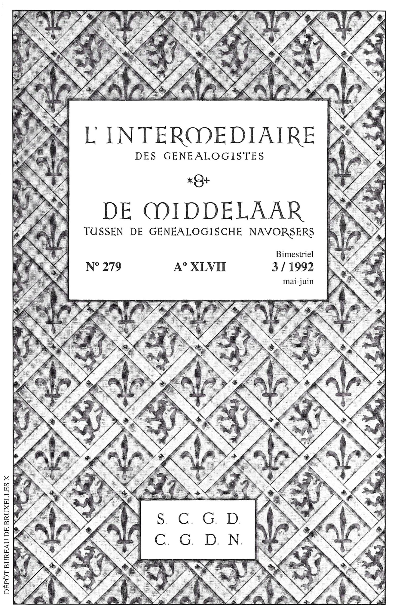 L’intermédiaire des généalogistes n°279 (3/1992)