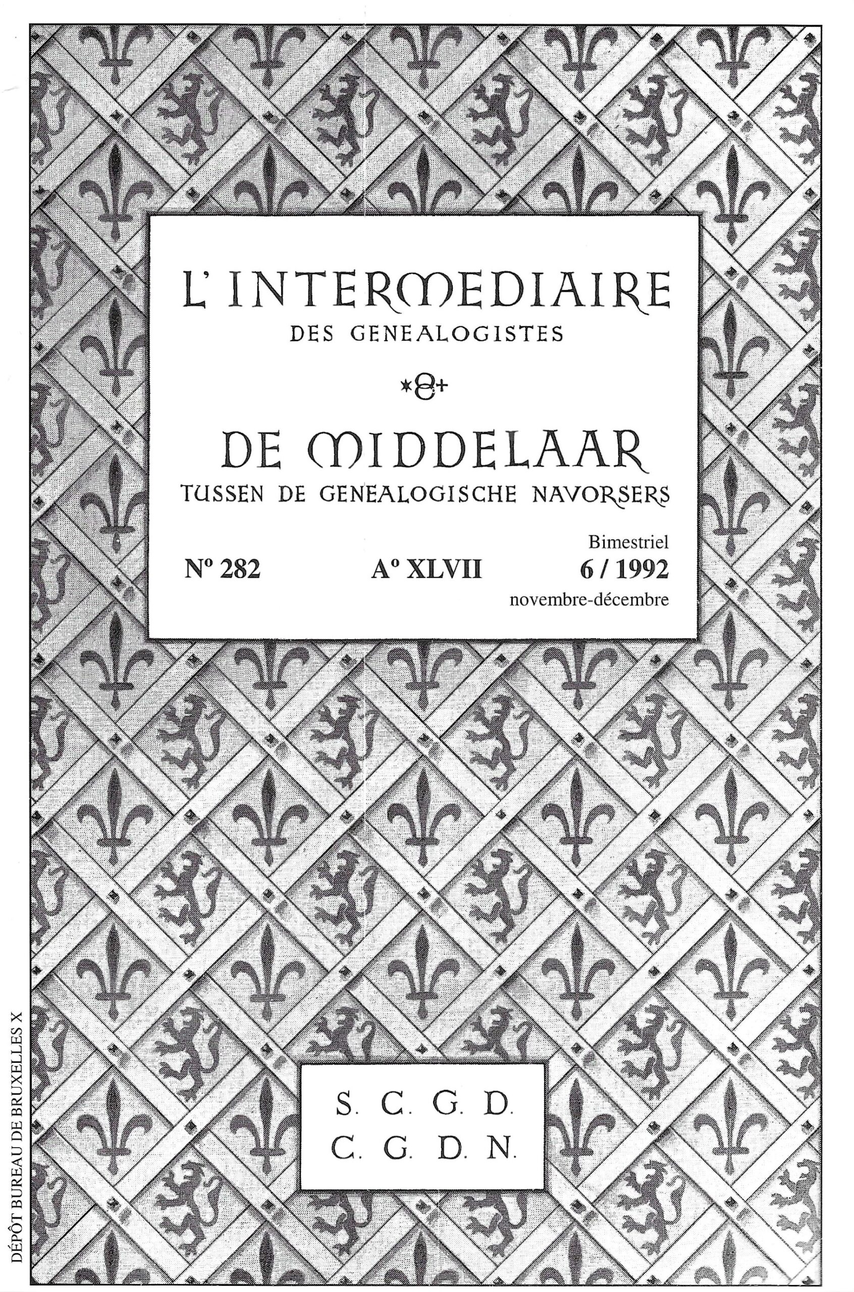 L’intermédiaire des généalogistes n°282 (6/1992)