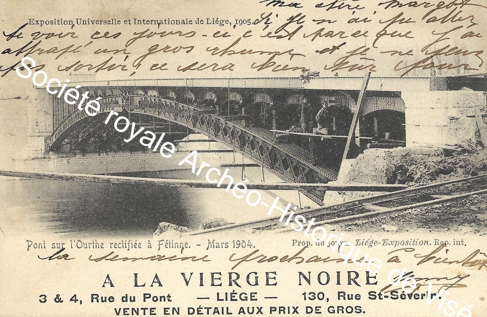 Carte postale - Liège Expo universelle 1905 - Pont sur l'Ourthe