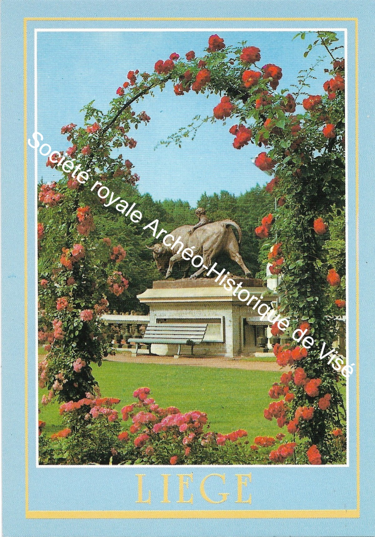 Carte postale - Liège - Le Taureau et la roseraie